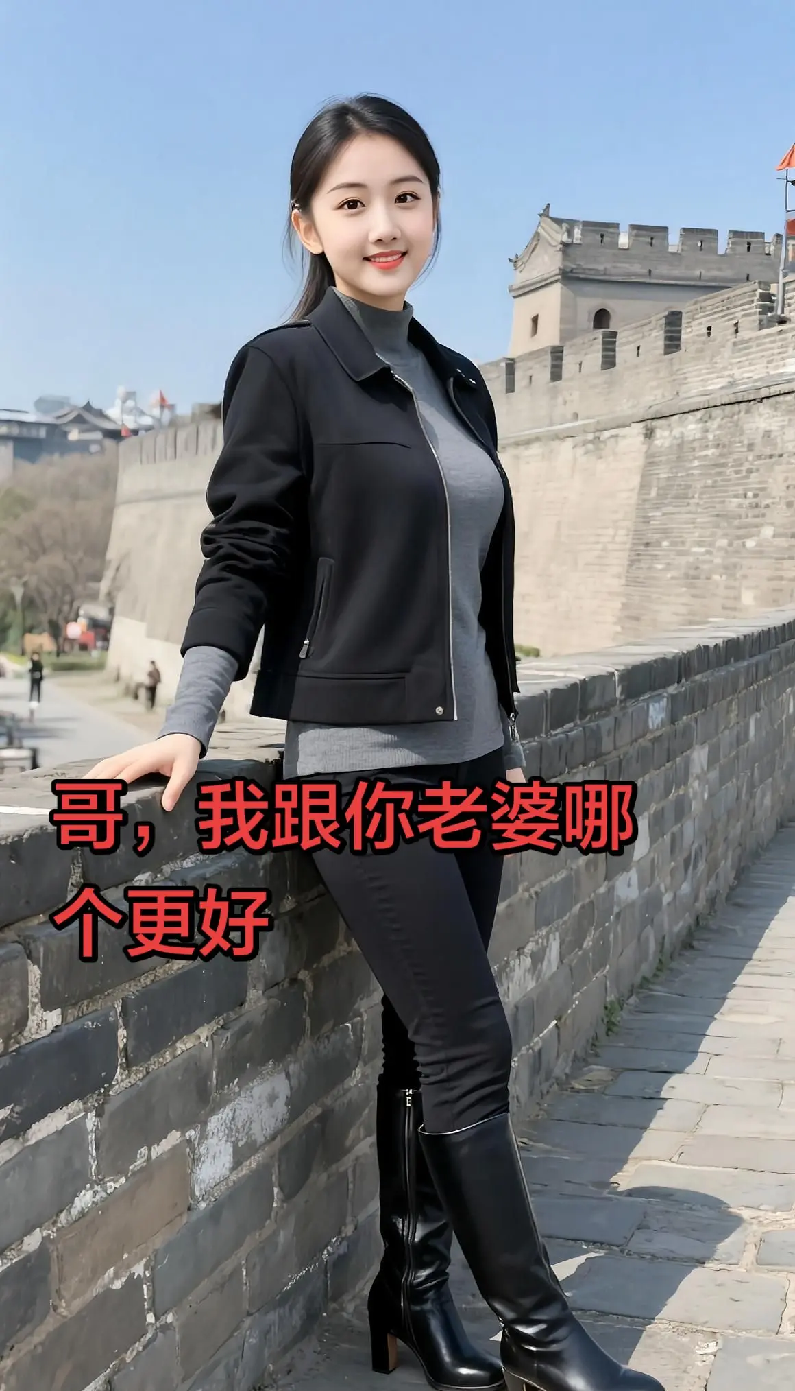 AI古城墙写真复刻 ai创作全新升级 简约高级感穿搭 高个女生穿搭气质...
