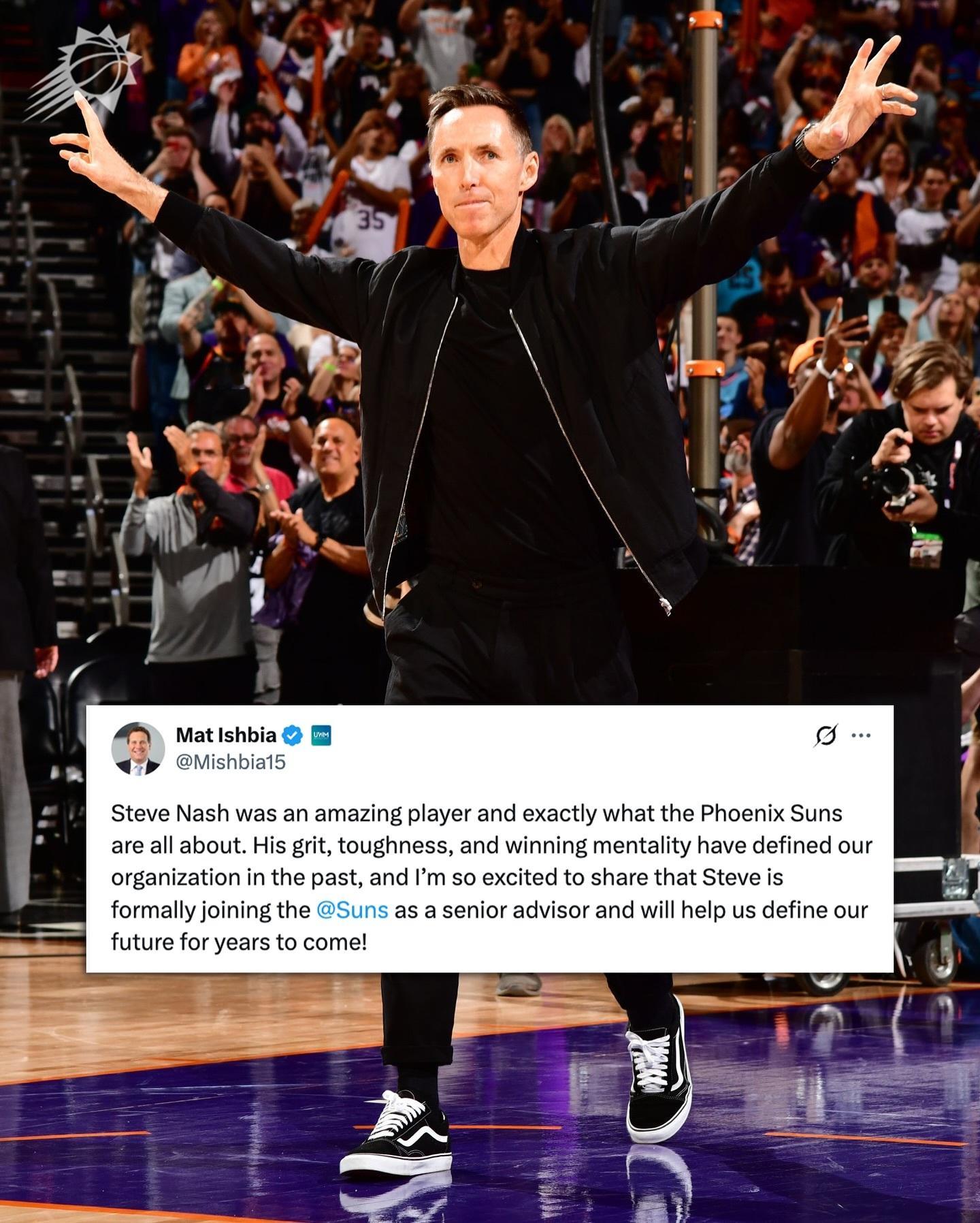 🚨🚨🚨欢迎回家，Steve Nash！作为两届MVP、太阳队史上最具代表性