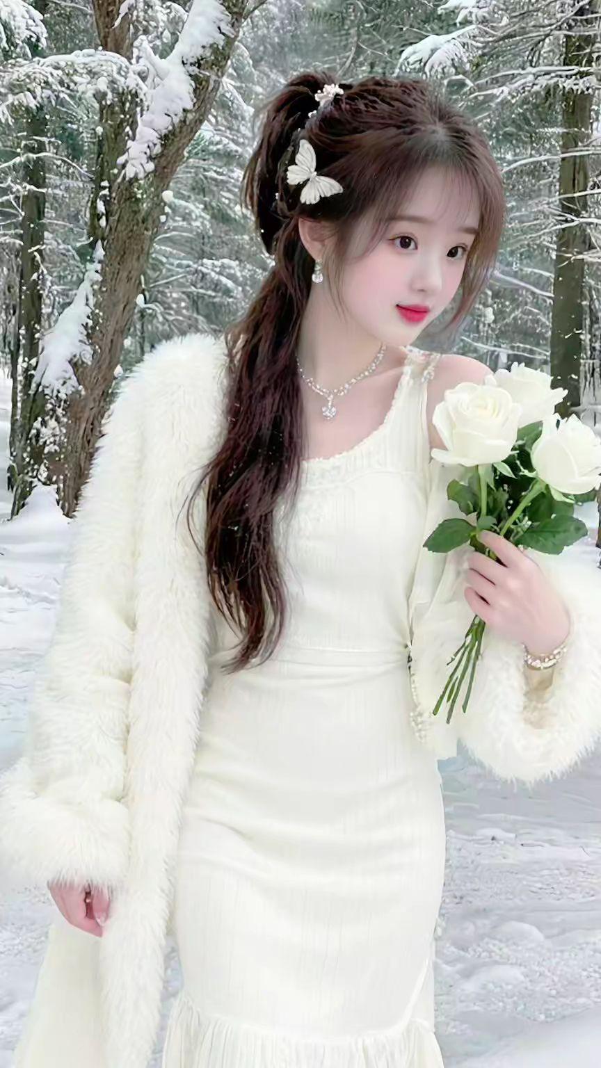 捧着鲜花 小姐姐 气质美女 抖音玩法合伙人计划