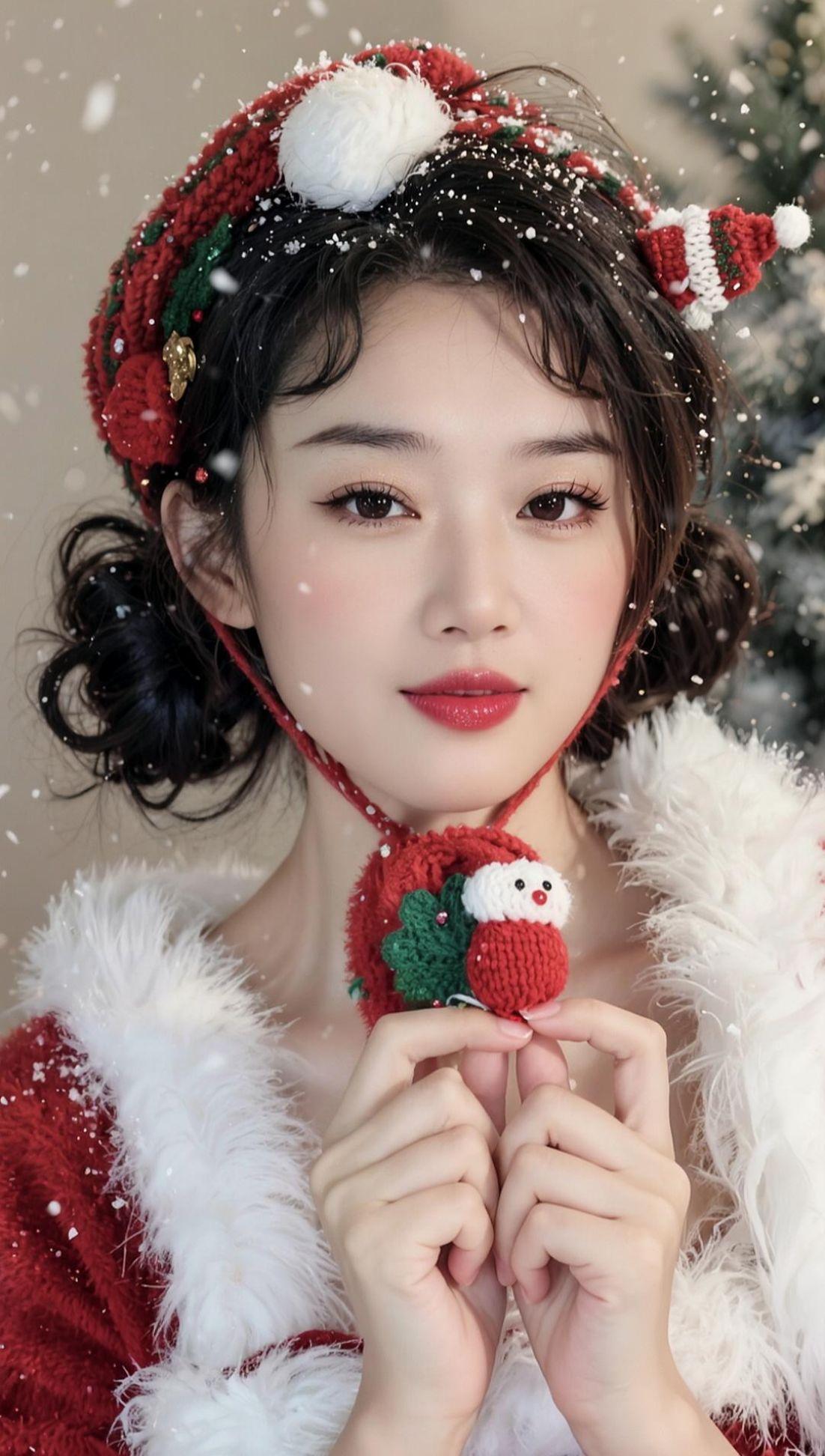 AI圣诞氛围自拍 抖音ai创作 该秀出我的圣诞战妆了