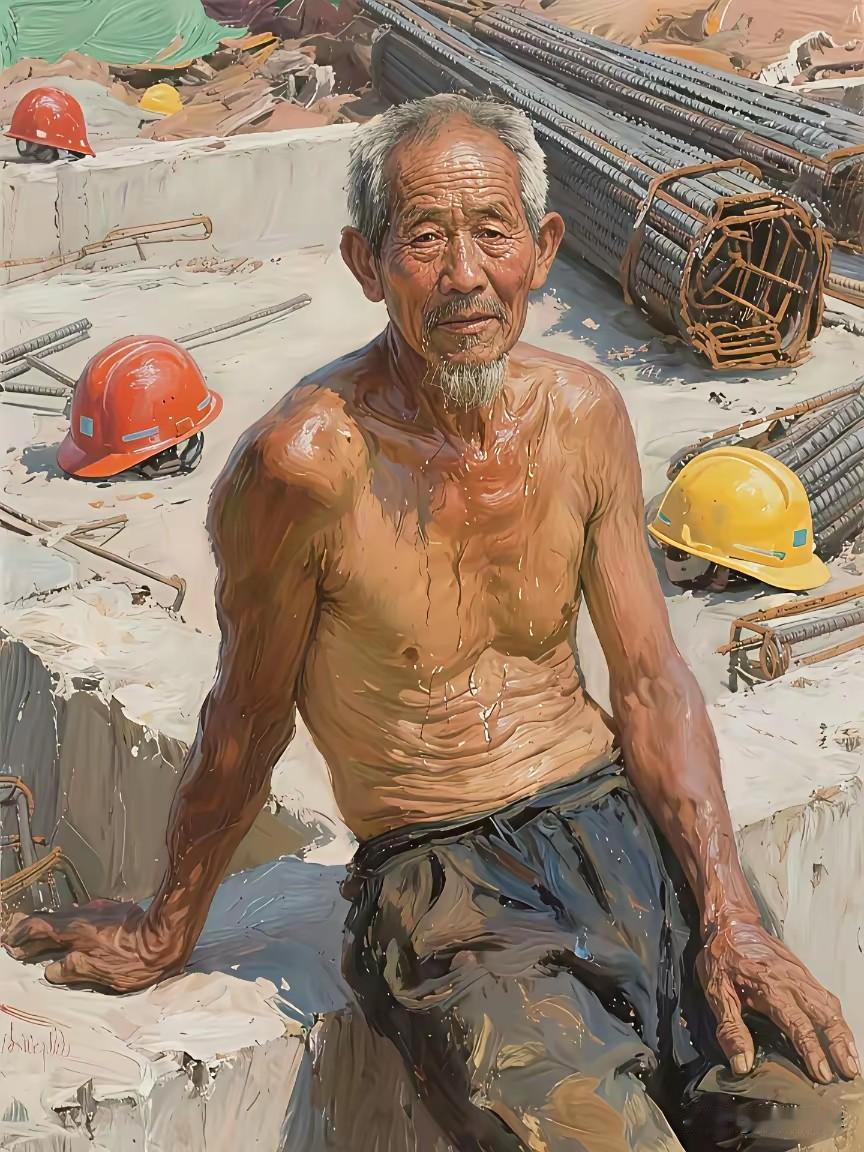 这两幅图画是我在网上看到的。在这里只是借用一下。因为图中的老人击中了我的内心。他