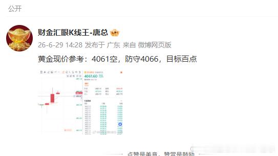 60点利润收割到位，跟上的朋友自行减仓护利财金汇眼k线王-唐总黄金金价