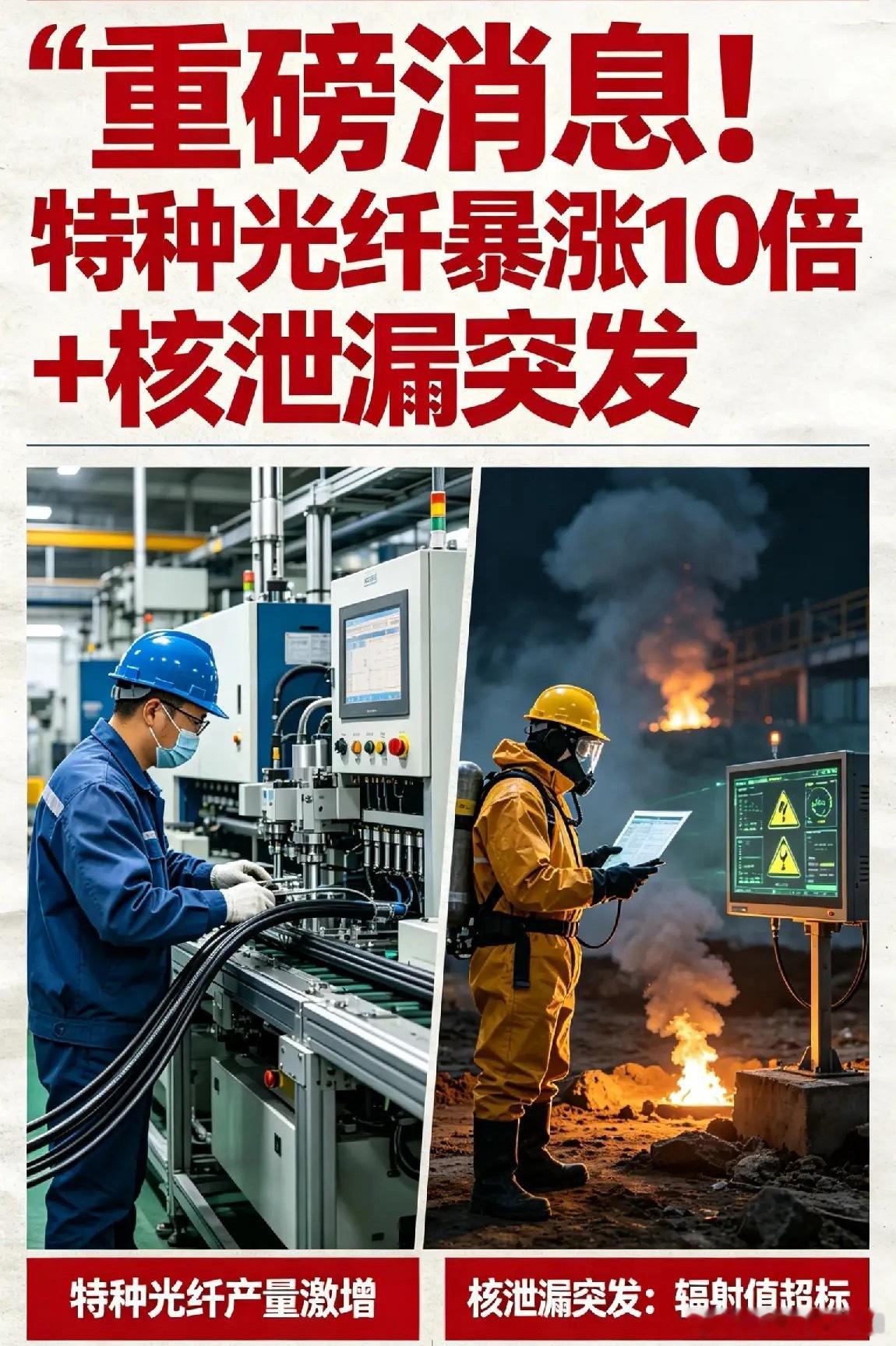 重磅消息！特种光纤暴涨10倍+核泄漏突发一、特种光纤价格暴涨10倍仍供不应求，国