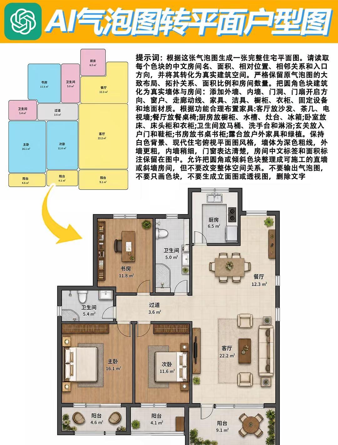室内邪修 | 气泡图秒变平面户型图？。暑假不想摆烂，从今天开始跟着我学习如何用A