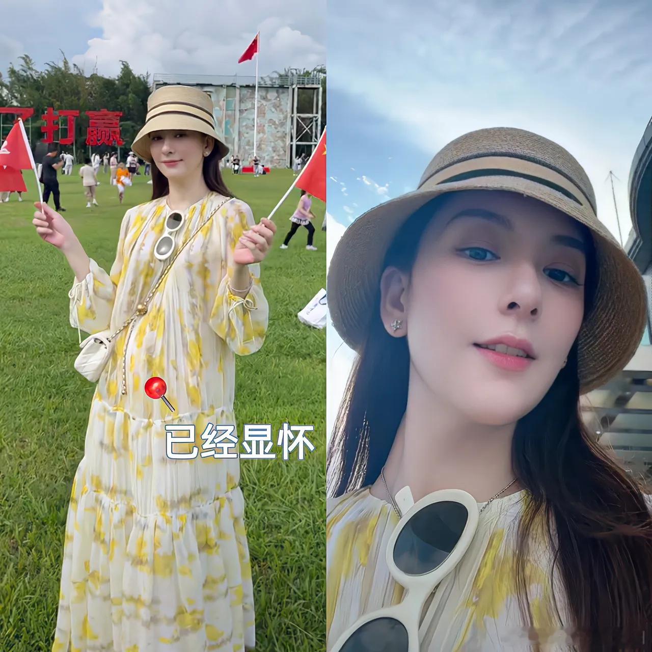 方媛三胎已经显怀，处在孕中期了方媛郭富城即将迎来“蛇宝宝”，祝福呀，看方媛状态很