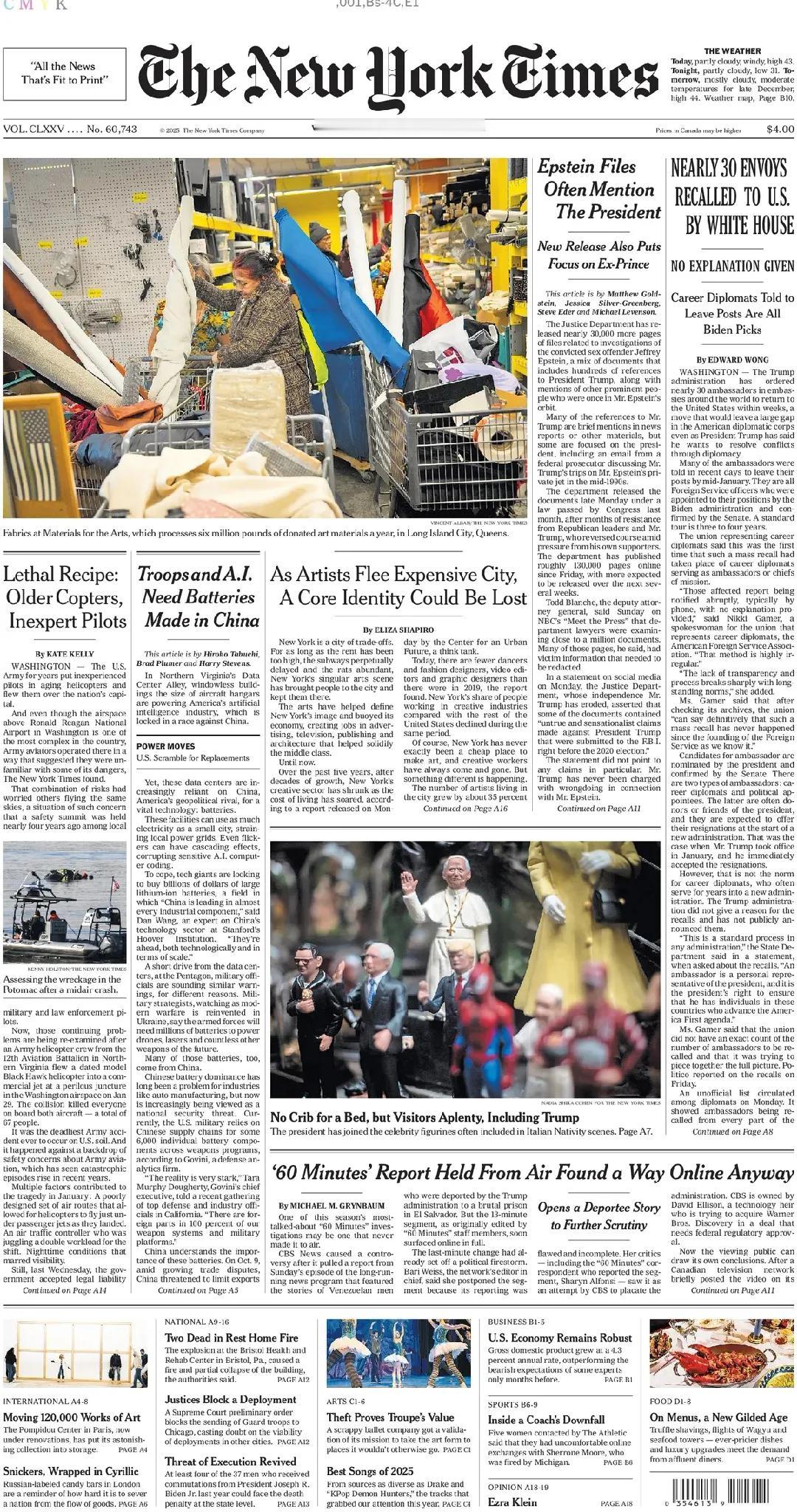 对中国先进高科技电池产品，美国一贯又以“国安威胁”进行习惯性的叙事。
《纽约时报