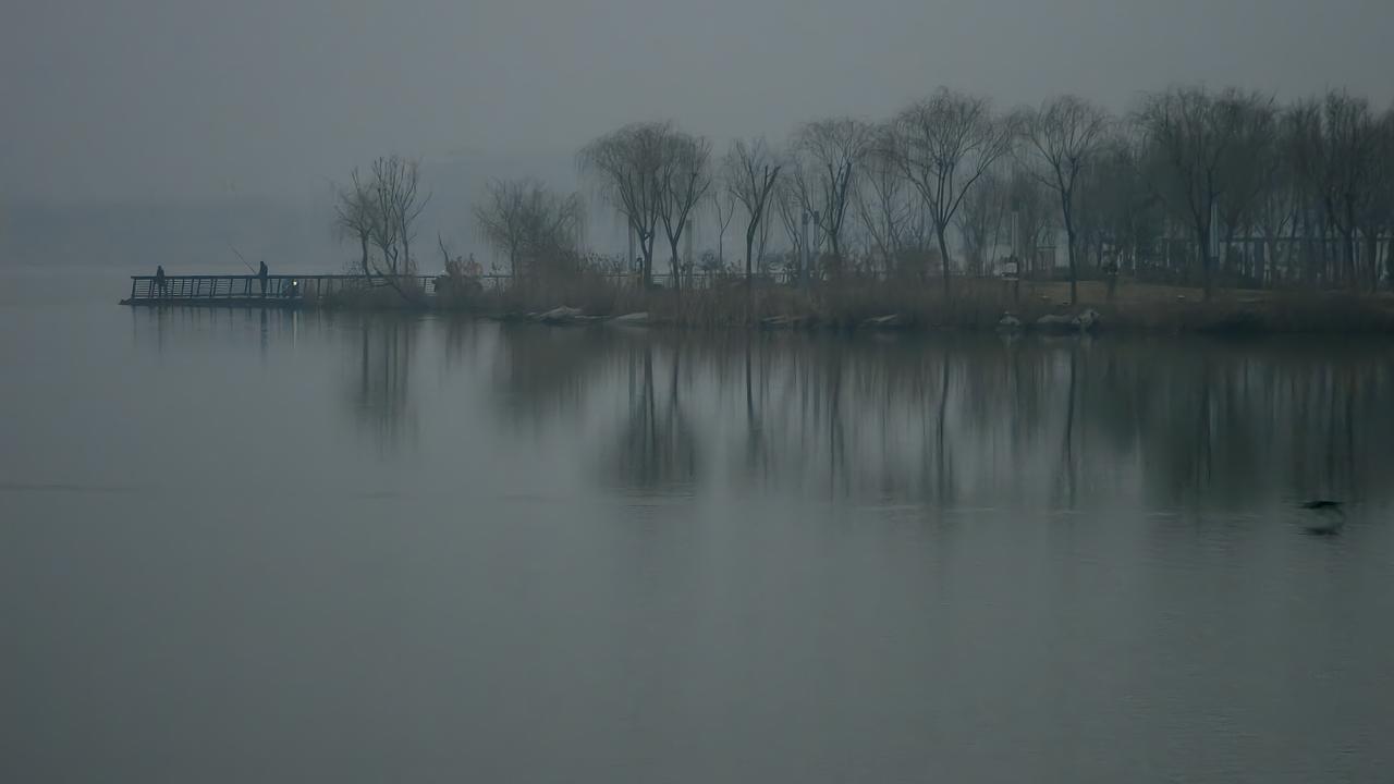 清晨六点半，天刚蒙蒙亮，我便起身来到文亭湖畔。晨风带着湖水的清冽，拂过脸颊，也吹