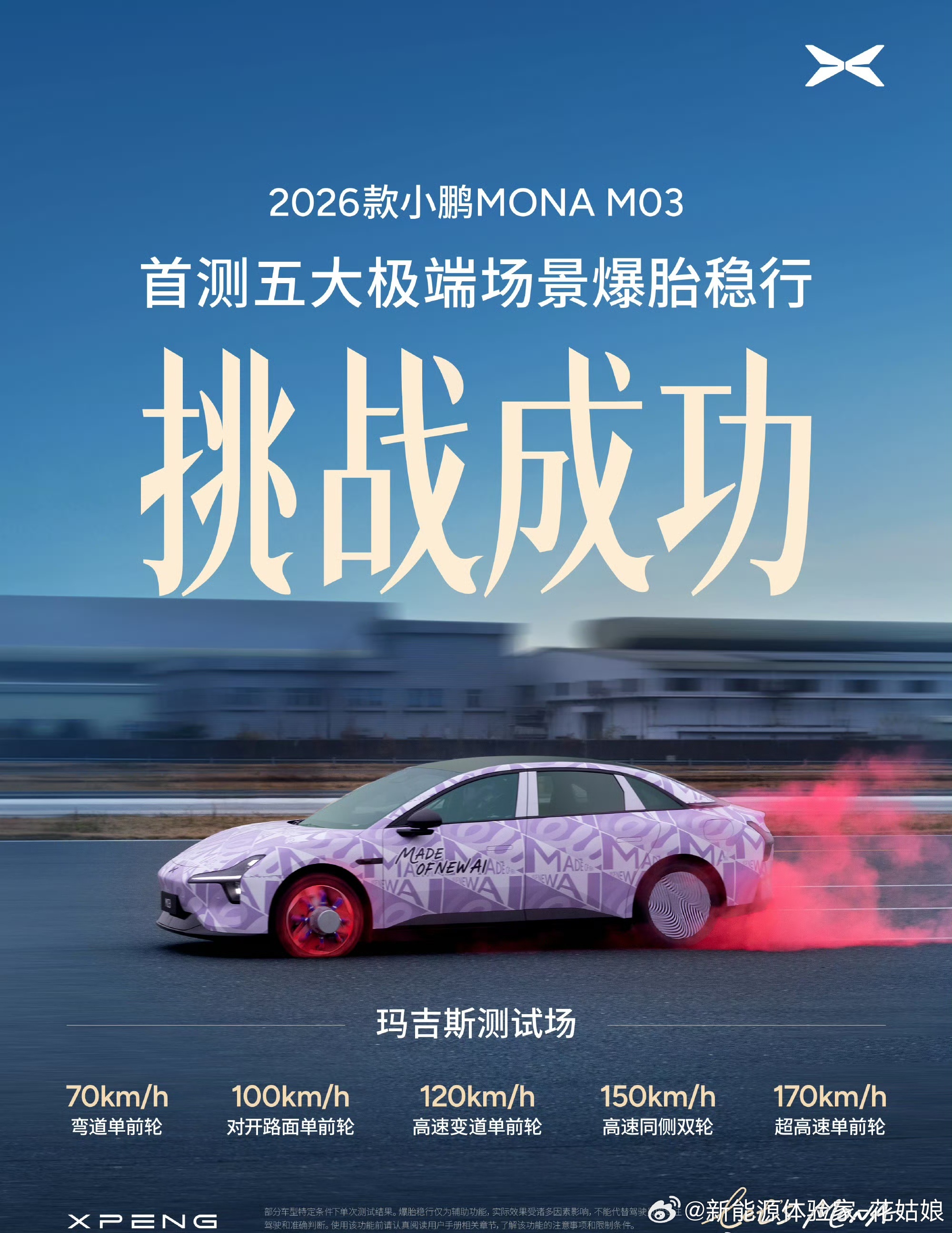 ✅70km/h弯道单前轮✅120km/h高速变道单前轮✅100km/h对开路面单