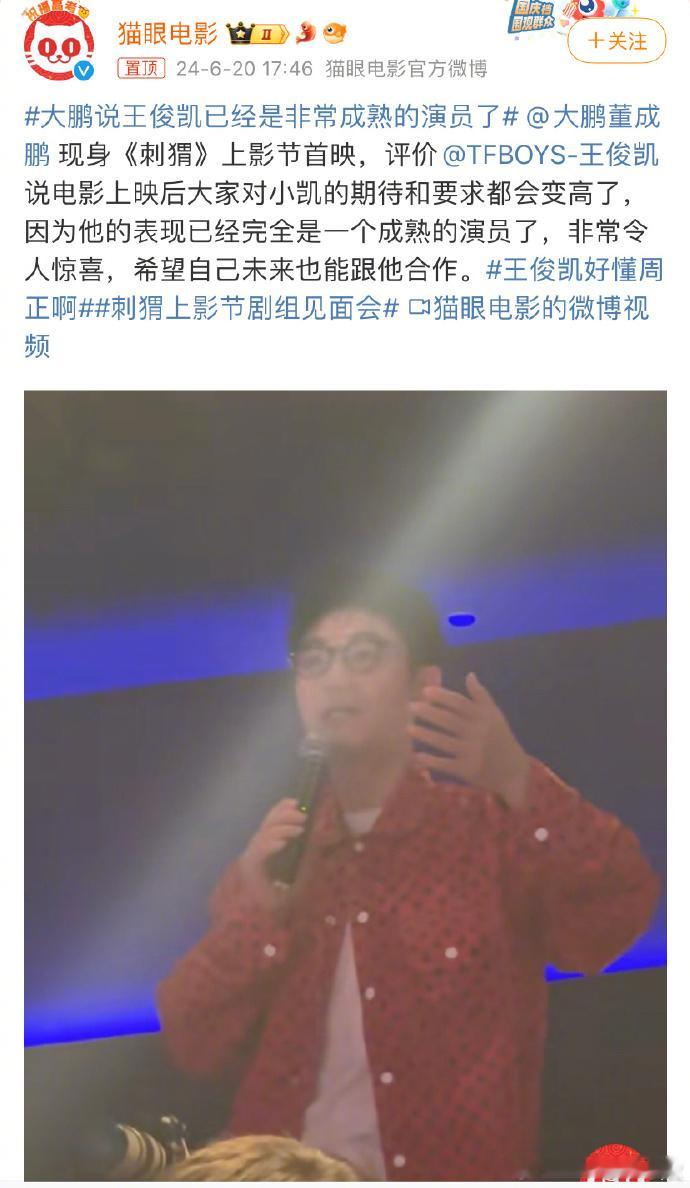 《刺猬》上影节首映，王俊凯被赞对戏葛优不落下风。6月20日，电影《刺猬》于上海国