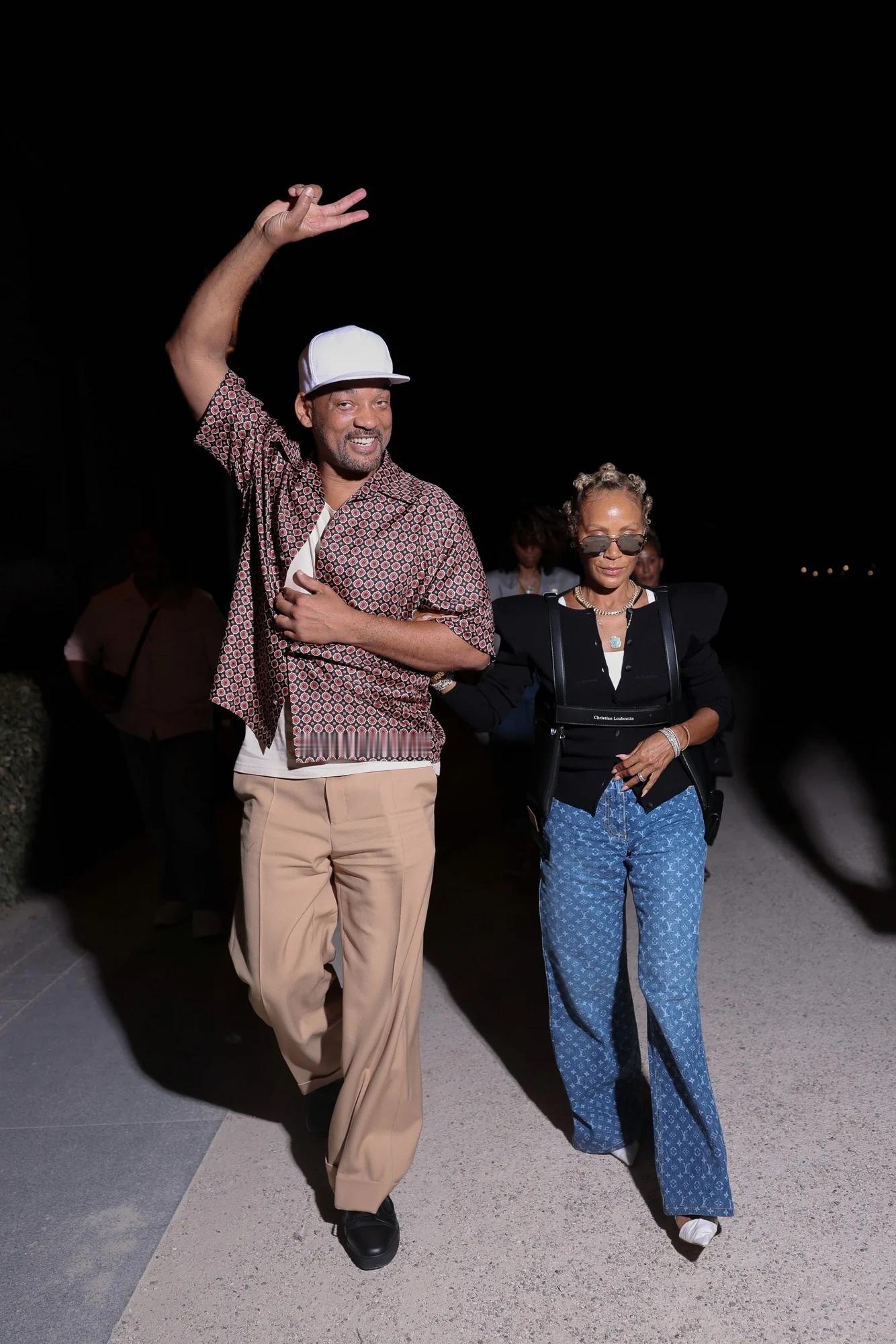 Will Smith和妻子Jada Pinkett Smith及儿子Jaden 