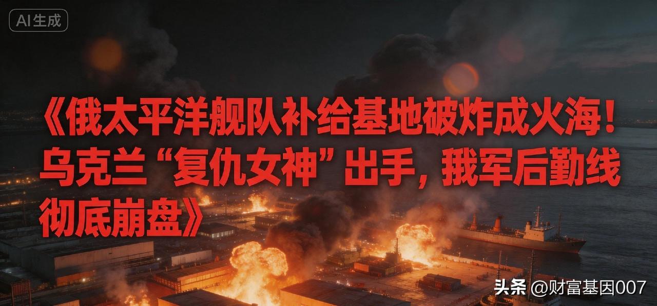 《俄太平洋舰队补给基地被炸成火海！乌克兰"复仇女神"出手，俄军后勤线彻底崩盘》