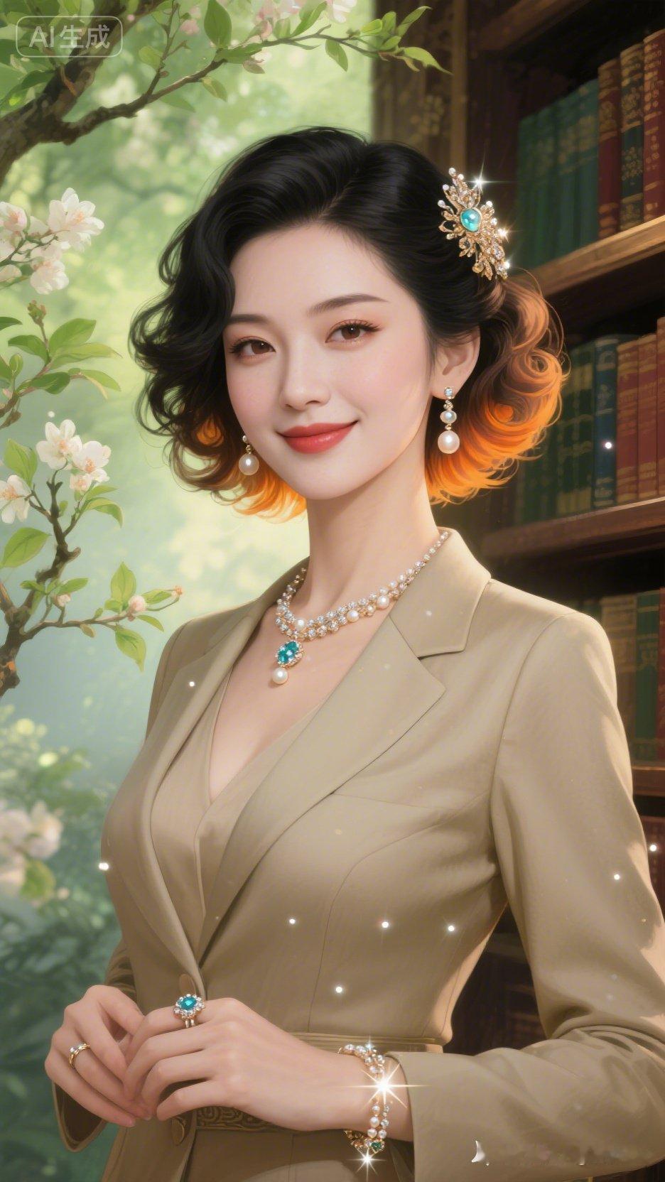 优雅复古风，珠宝闪耀，书香气息十足！💎📚✨