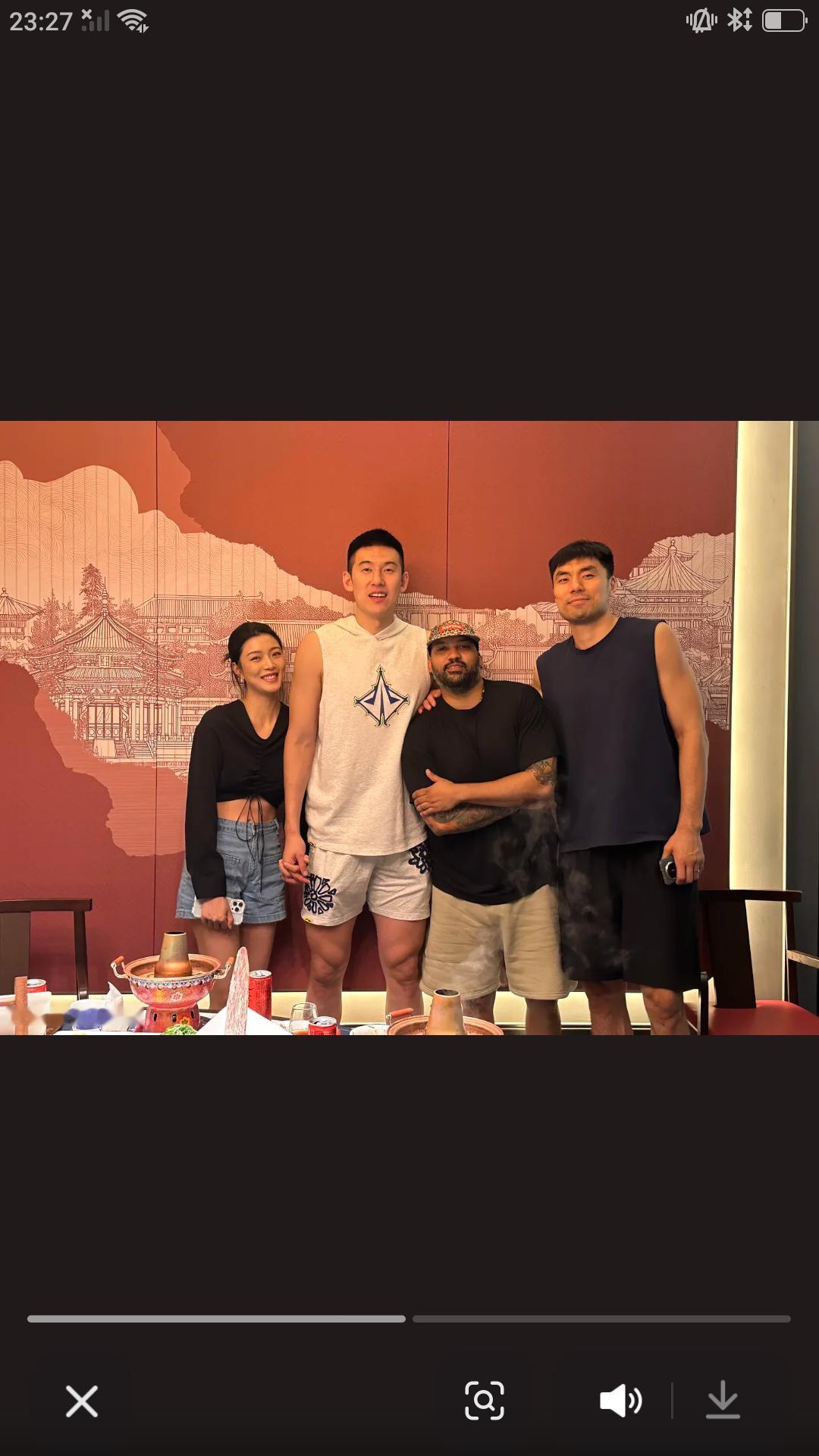 【昨天辽宁队训练师Wall ace 更新社媒，分享与付豪，王筠赛夫妇，李晓旭聚餐