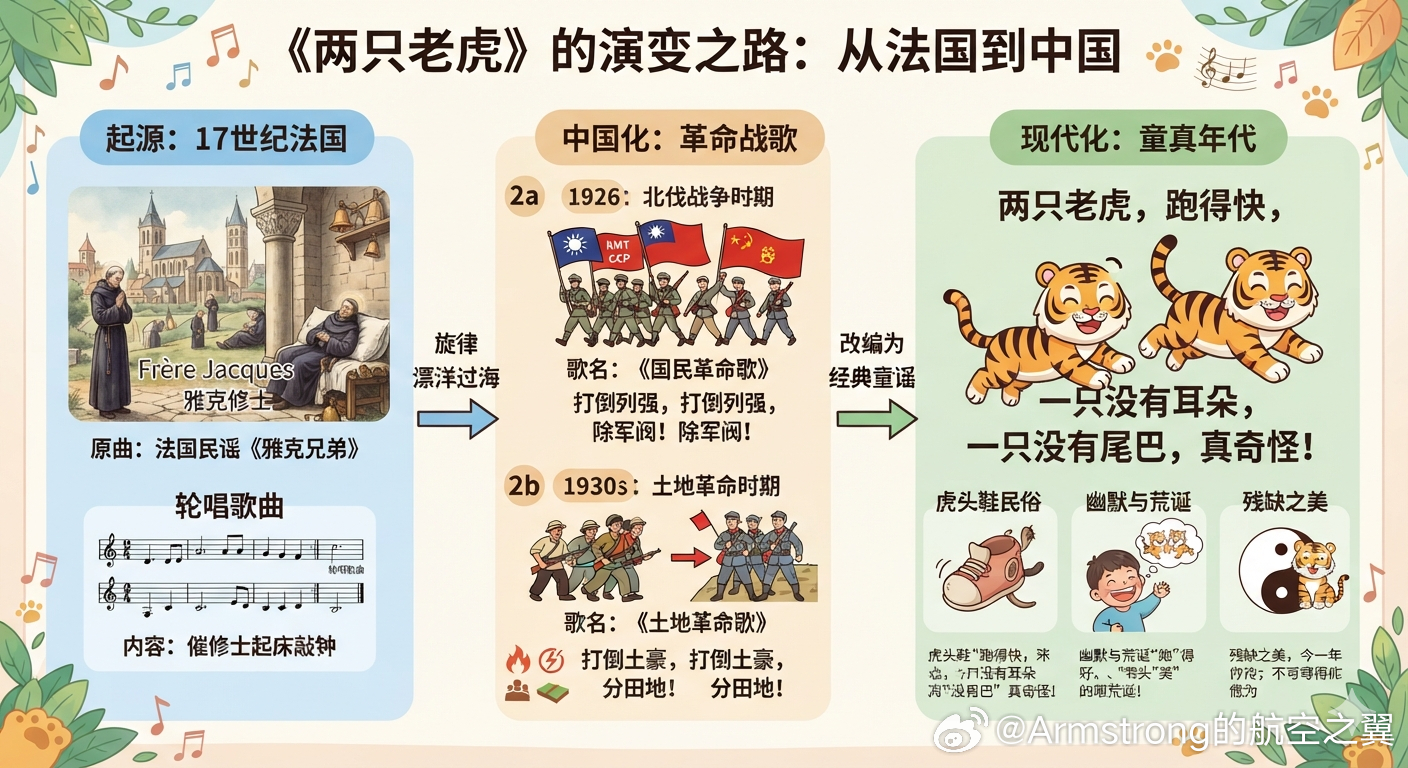 两只老虎的歌词终于解密了 这首家喻户晓的儿歌源自17世纪法国讽刺儿歌《雅克兄弟》
