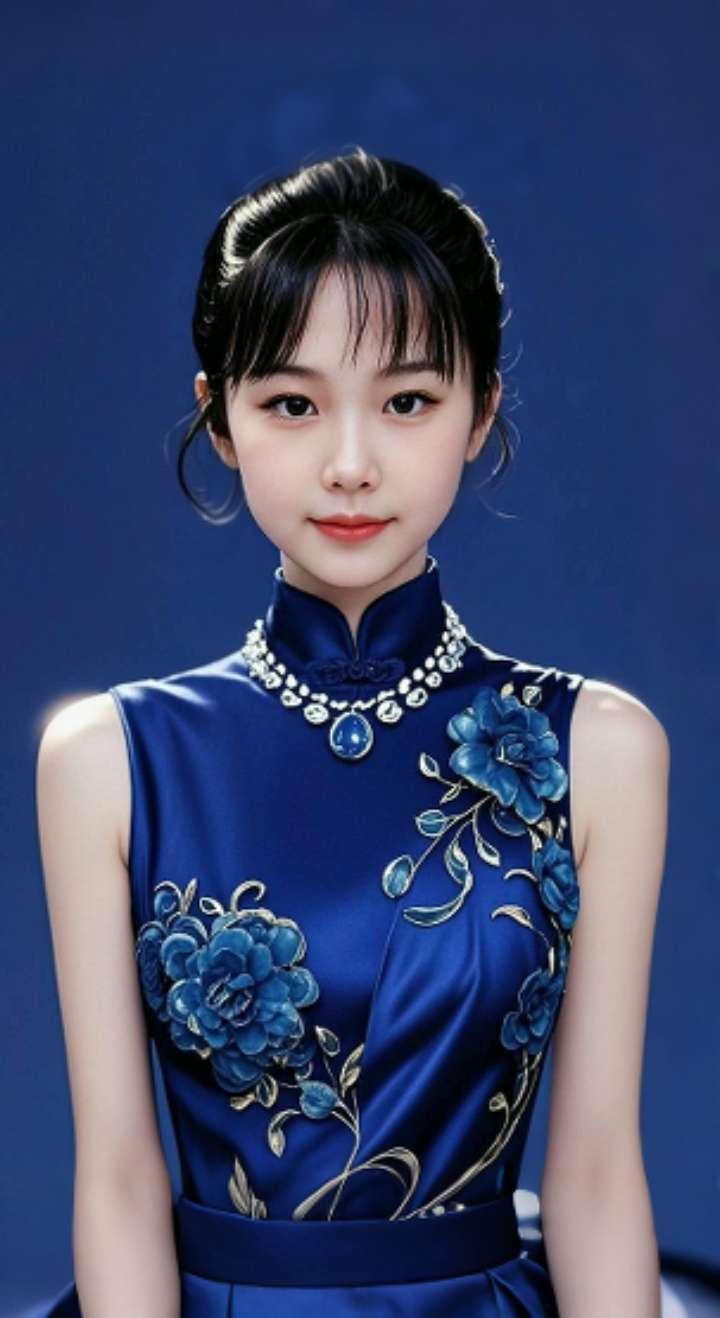 AI扩图 AI蓝韵佳人