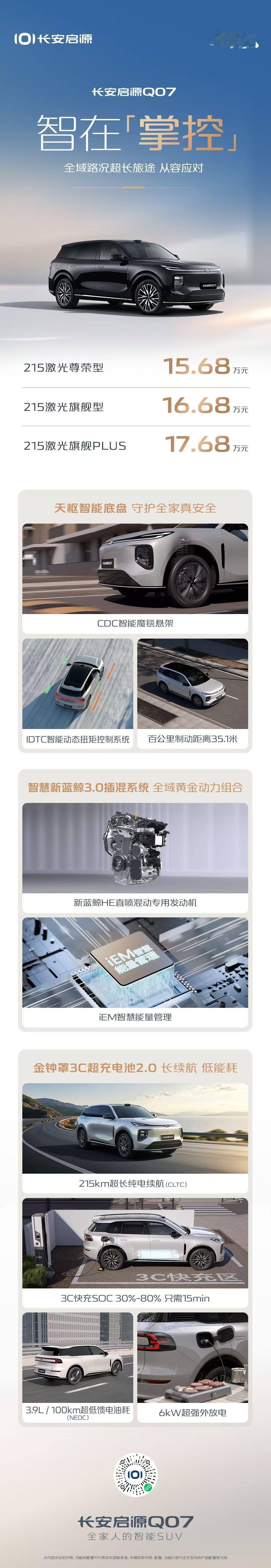 长安启源Q07天枢智能激光版上市新央企背景下的长安启源再放大招：长安启源Q07天