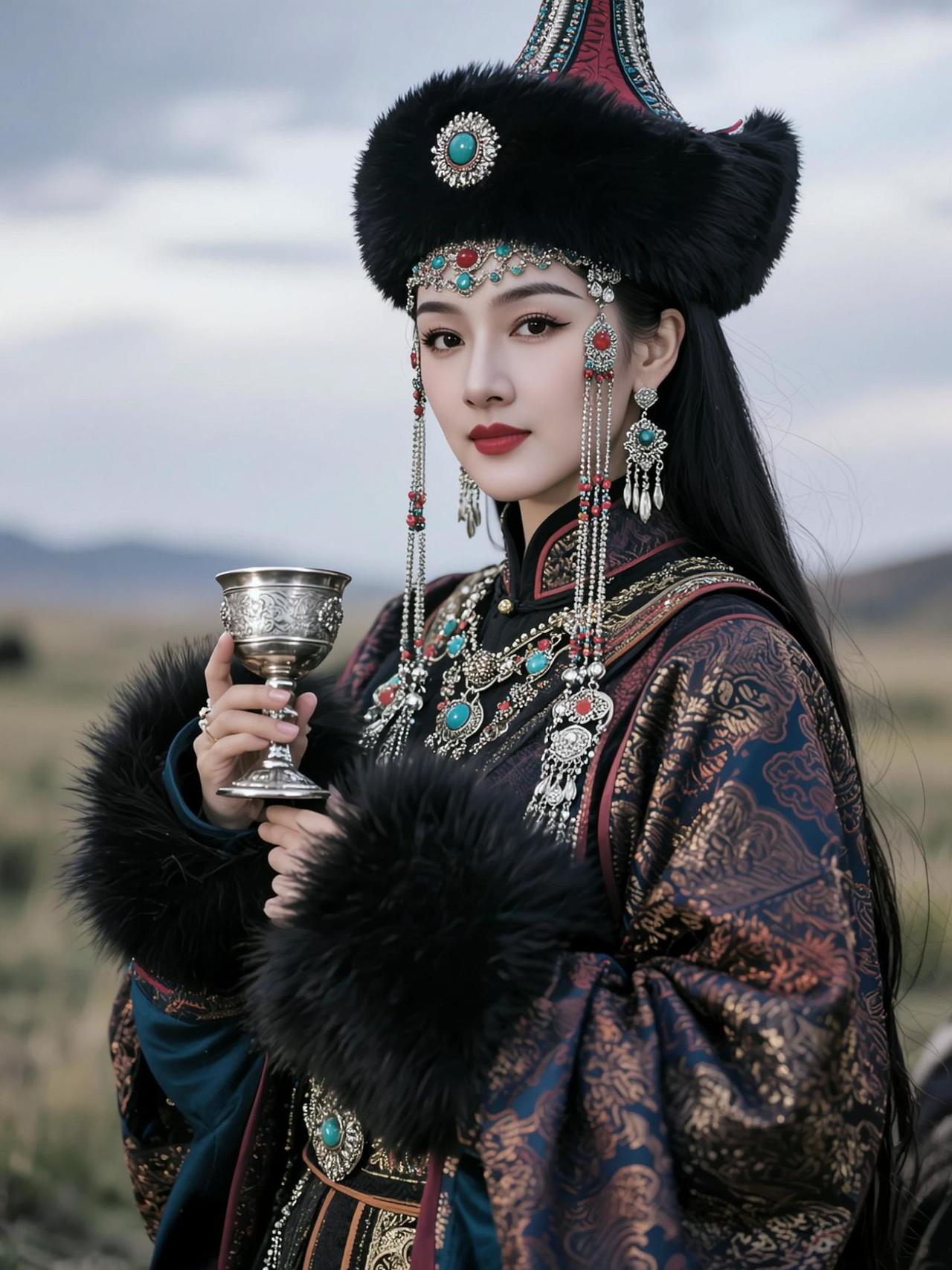 AI草原风情写真 抖音ai创作 草原拍照 蒙古姑娘 氛围感美女