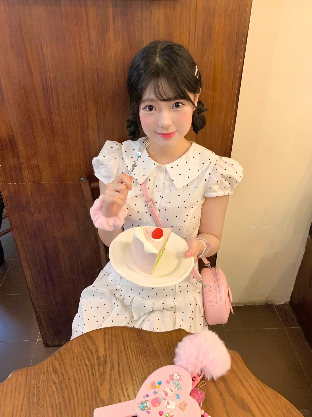 日系少女🎀甜甜小蛋糕🍰波点连衣裙穿搭