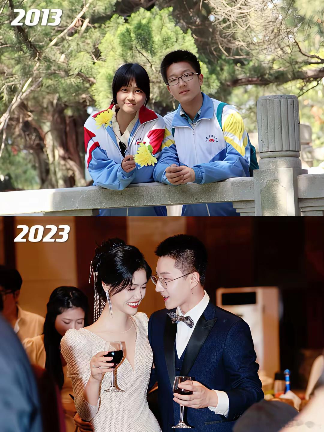 两张照片，相隔10年。 ​​​