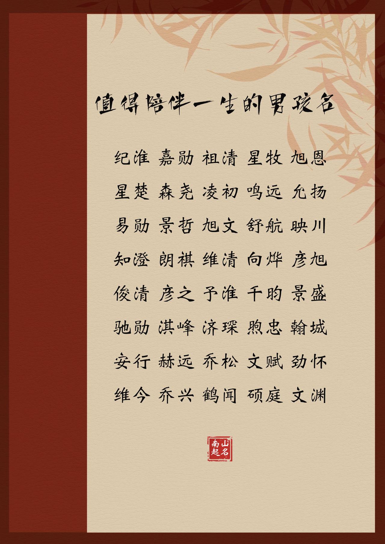158个值得陪伴一生的男孩名，谦和大气，不卑不亢起名字