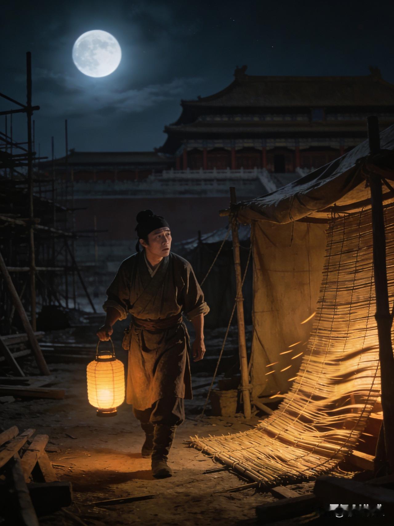 阿房宫工地的深夜，工棚里突然飘出若有若无的哭声。监工提着灯笼循声找去，却只看见月