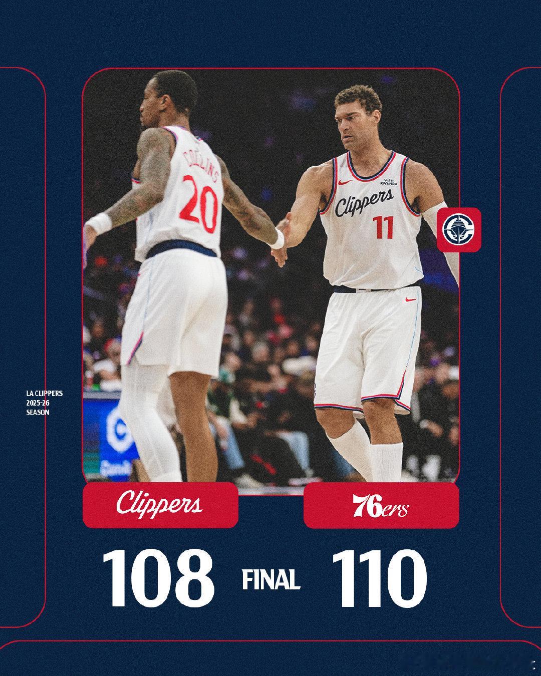 终场。  cr：洛杉矶快船 