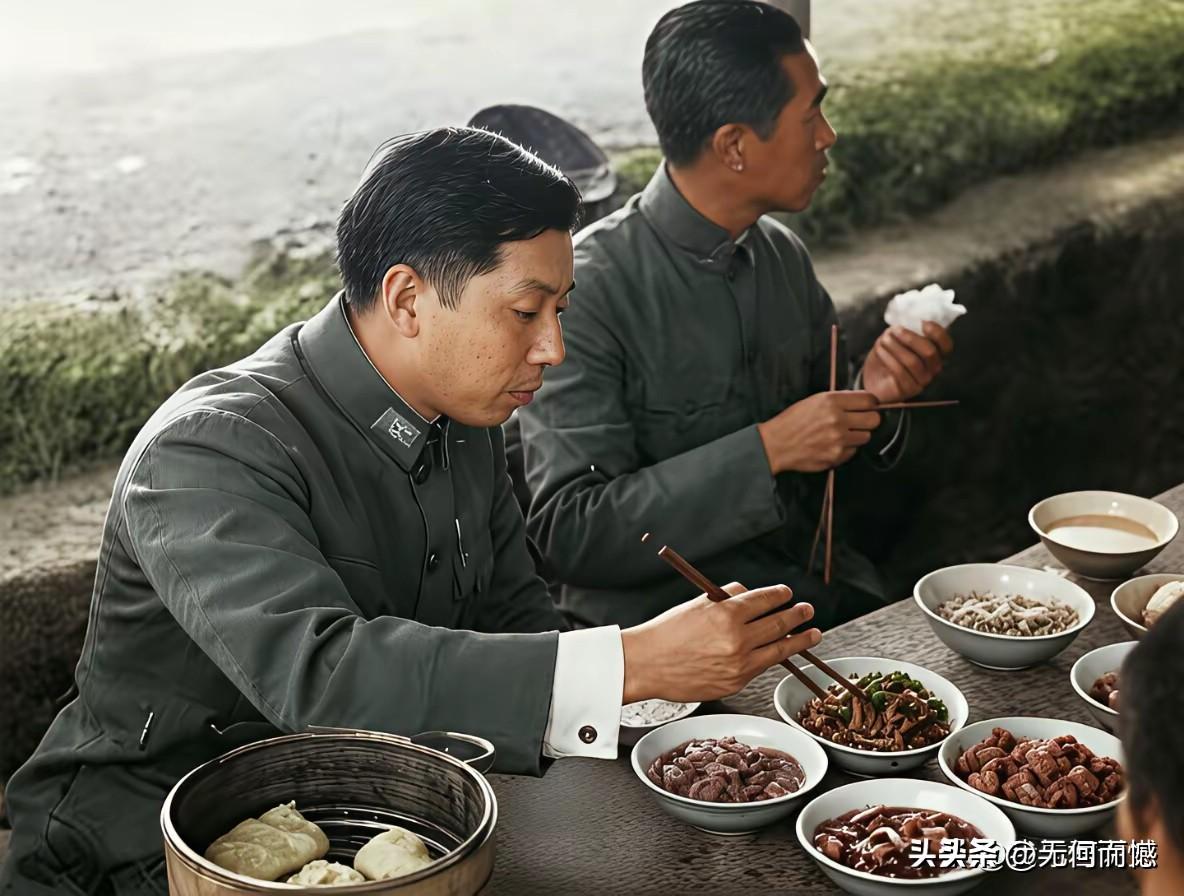 少帅使用筷子夹菜的画面，确实有点与众不同，感觉有点笨笨磕磕，就像是不会使用筷子一