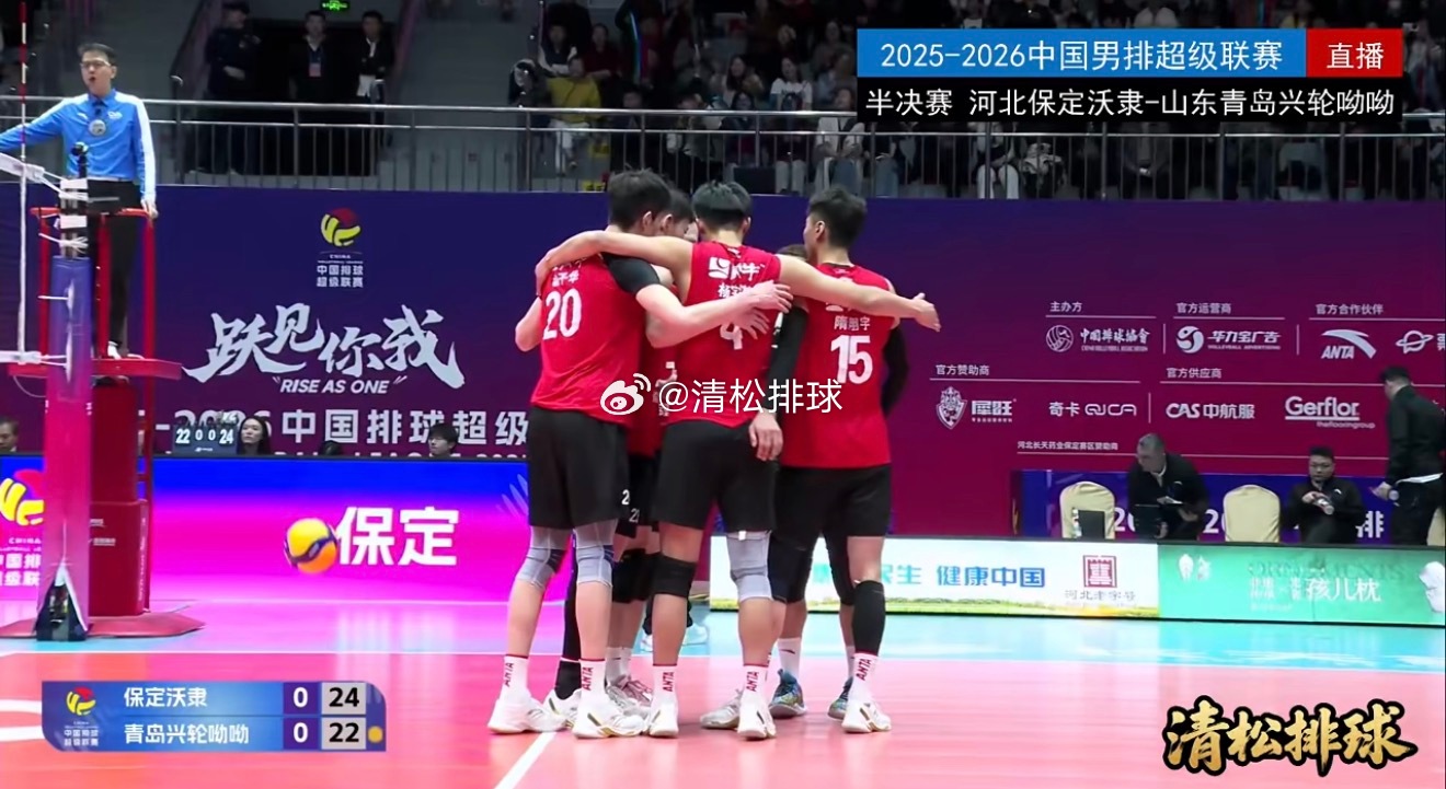 2025-2026中国男排超级联赛A级总决赛1-4名半决赛第二回合河北保定沃隶v