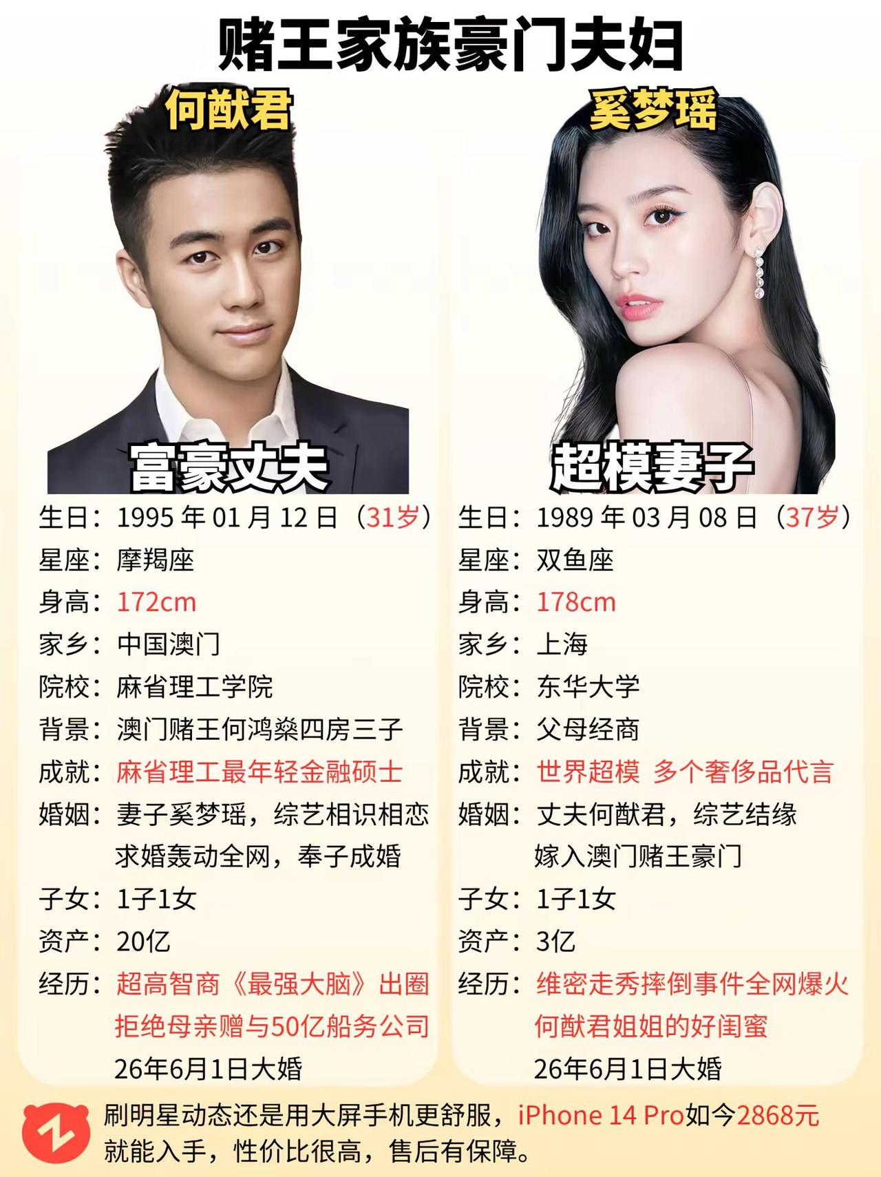 赌王家族豪门夫妇。何猷君与奚梦瑶何猷君 奚梦瑶 赌王 何鸿燊