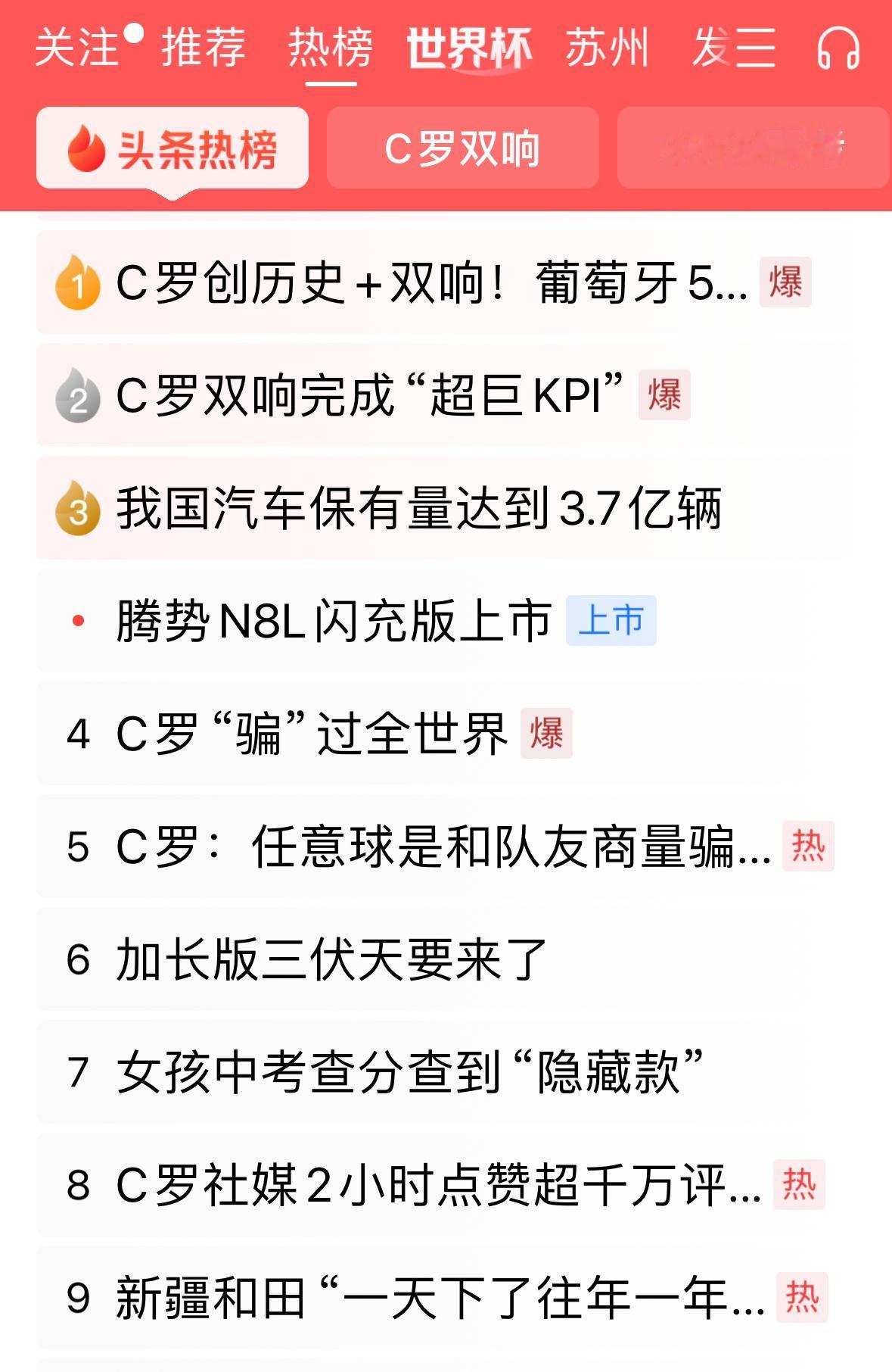 同样是梅开二度，梅西与C罗的热搜差距…

这差距不是一般的大啊，昨天看到很多喜欢