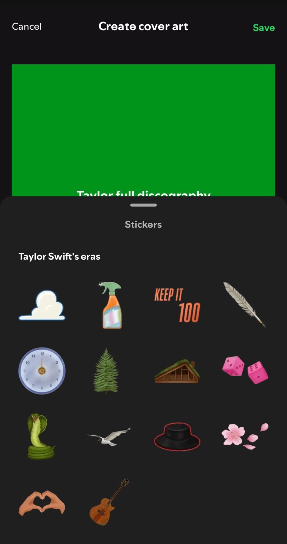 Spotify在霉霉 Taylor Swift 专属Eras贴纸套装中新增云朵的