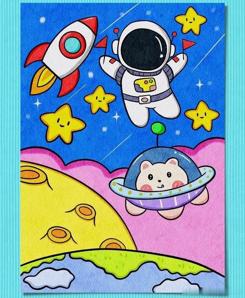 小宝睡醒突然说：“妈妈，我想学一种遨游太空的魔法～”    我还想，这小朋友想象