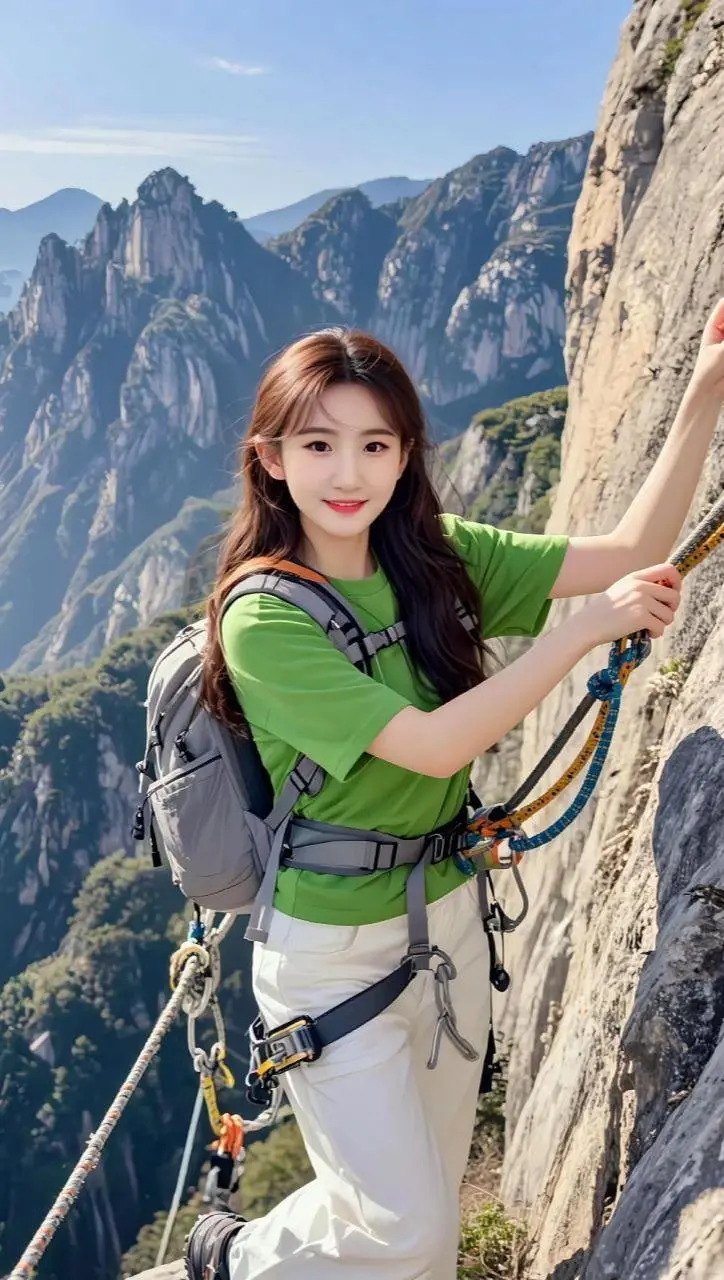 AI山景攀登照 随变ai随便玩