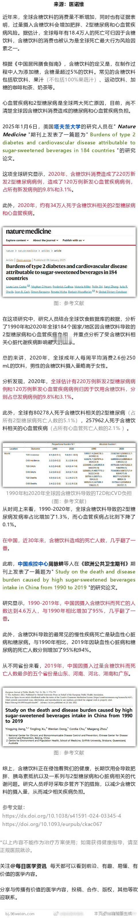 每一口饮料都可能要命！Nature子刊：每年导致340万糖尿病和心血管疾病，中国