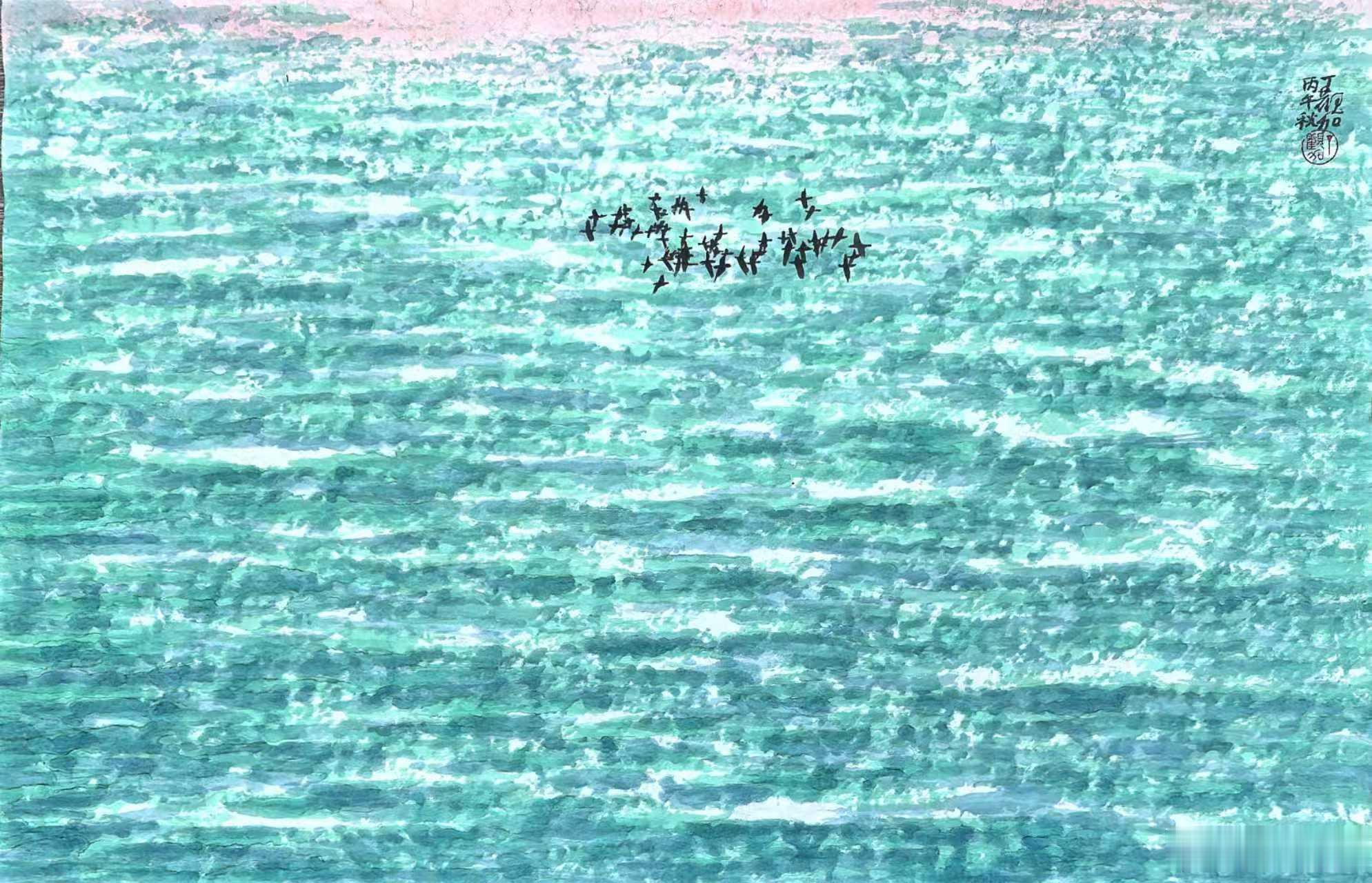 周三画廊   春 夏 秋纸本设色46x138㎝2026年9月图一春光图二秋艳图三