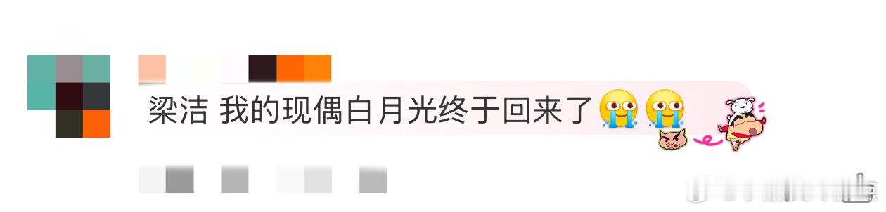 梁洁我的现偶白月光终于回来了 我宣布，梁洁，我的现偶白月光终于回来了！谁还没有被