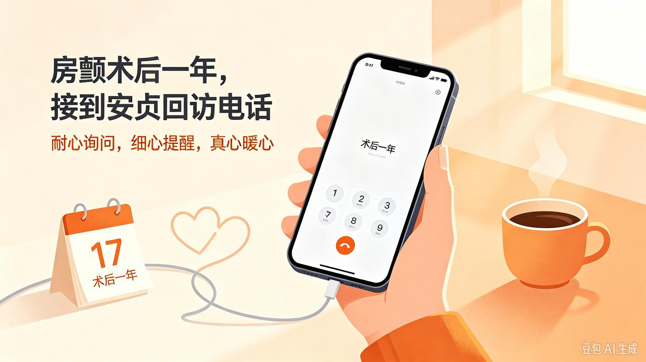 房颤术后一年，被安贞医院的回访暖到了
 
做房颤脉冲消融手术整整一年，今天意外接