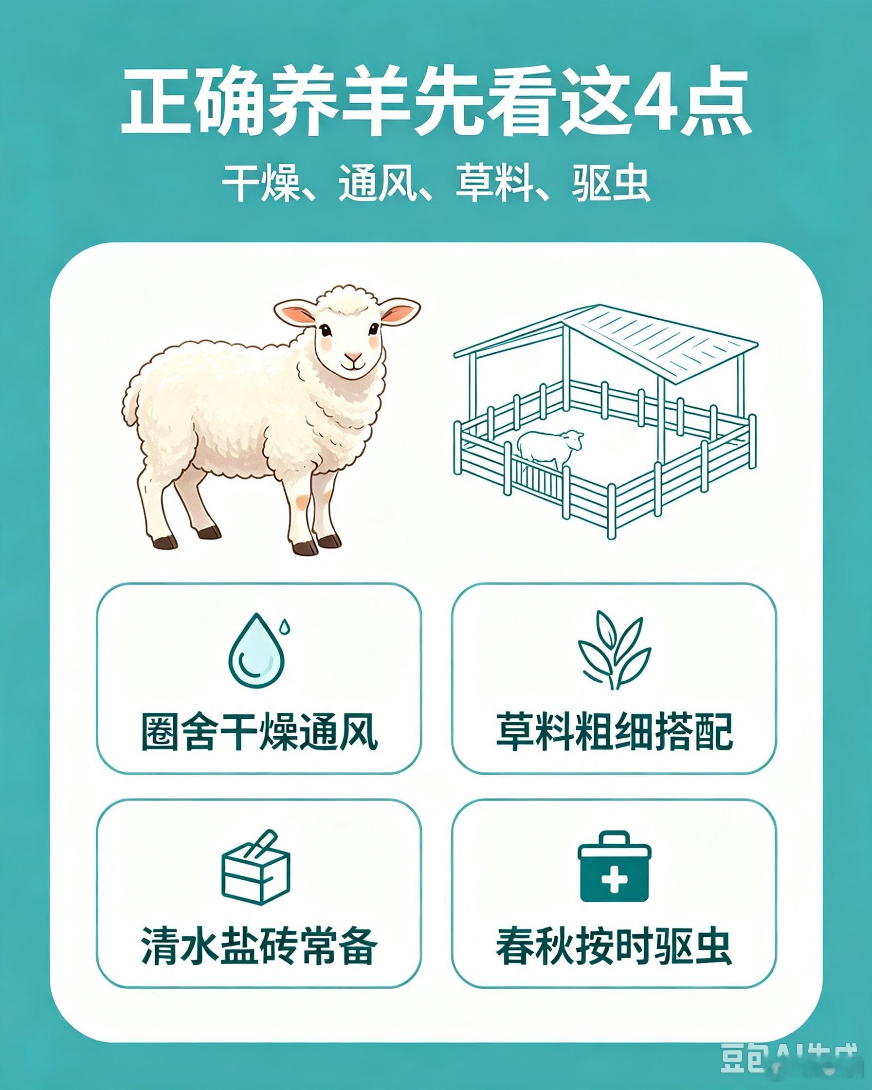 🐣 羔羊饲养小贴士小羊羔优先吃初乳；断奶循序渐进，不要突然换饲料；圈舍做好保温