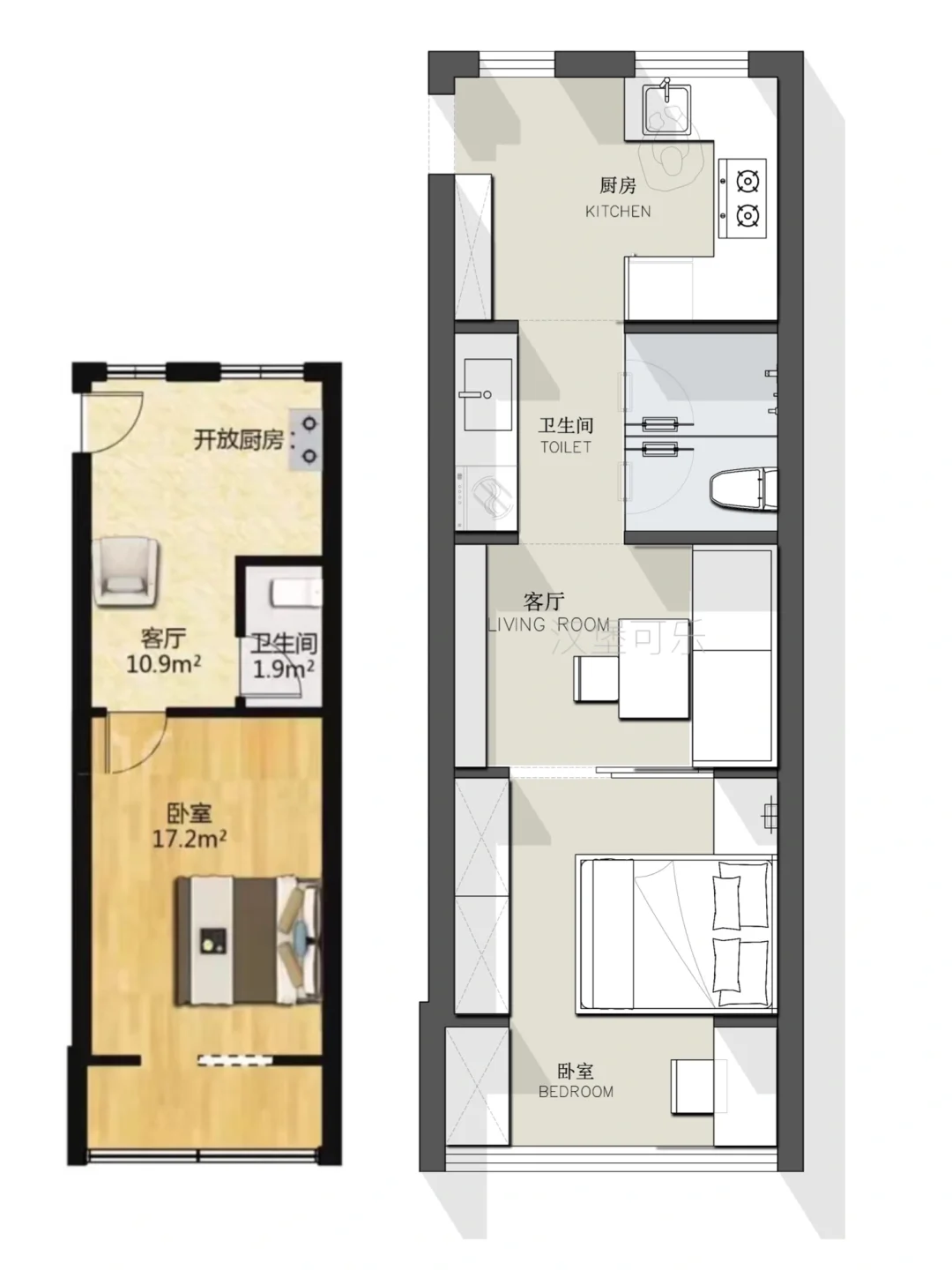 户型设计/小户型一居室平面方案优化