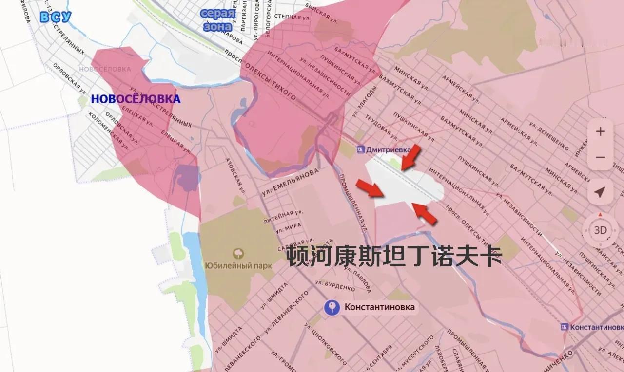 俄军南部集群突击队已抵达顿河康斯坦丁诺夫卡西北郊，这表明俄军已占领该市超过95%