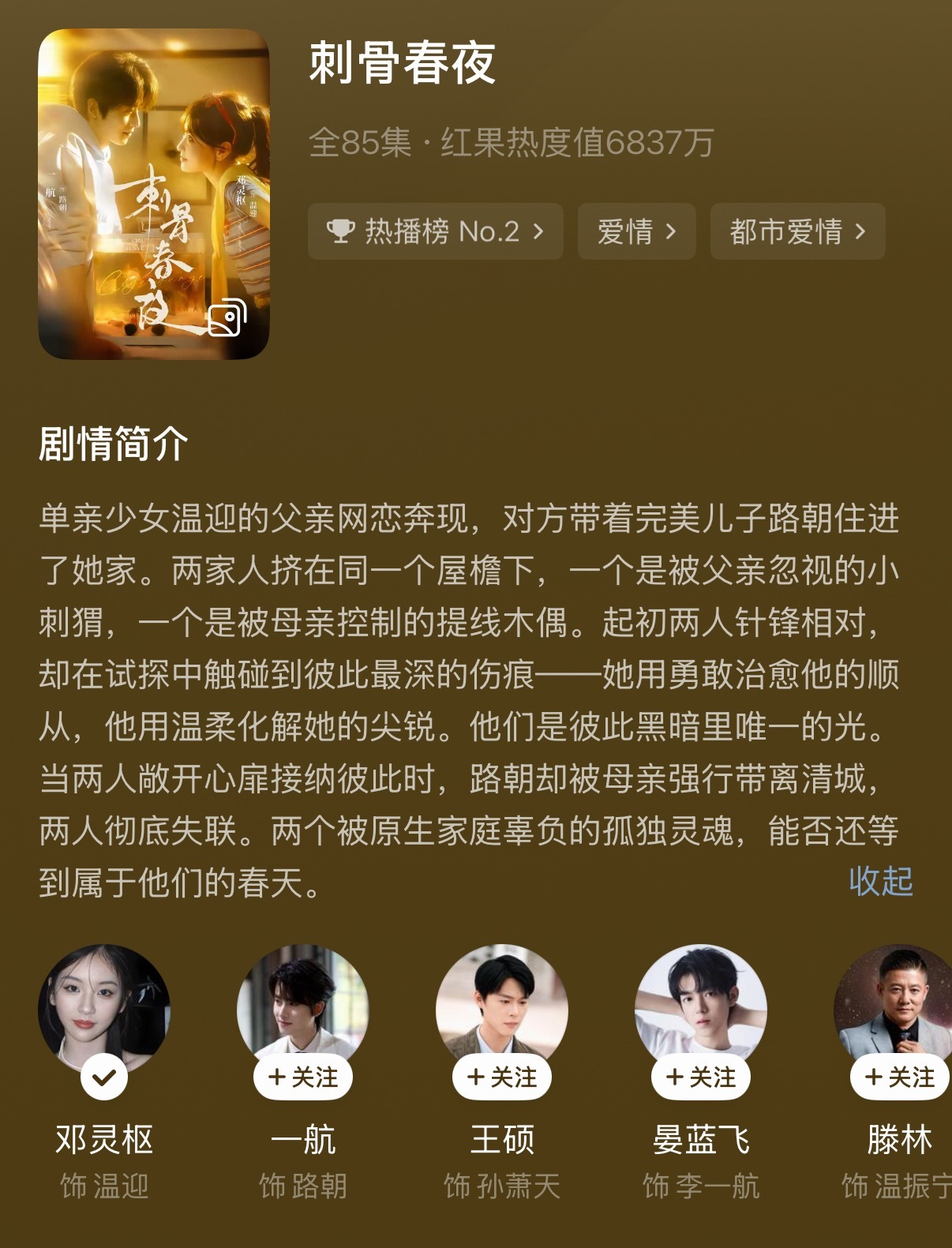 刺骨春夜可看可不看吧，本来觉得伪骨科蛮有意思，演员意外有化学反应，服装造型也不错