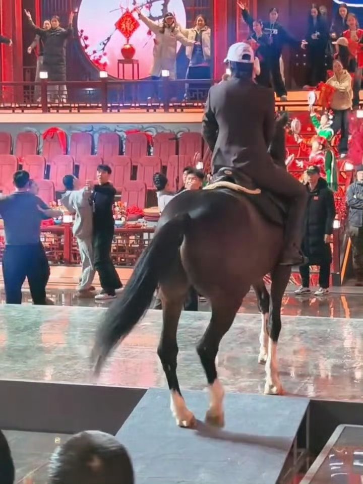 于适骑马上辽宁春晚于适骑真马出场这个路透直接给我帅到失语！！谁能拒绝又帅又会骑的