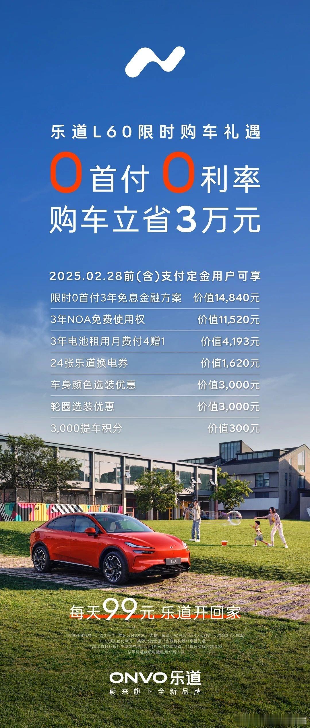 乐道L60限时购车政策，0首付0利率，购车立省3万元 