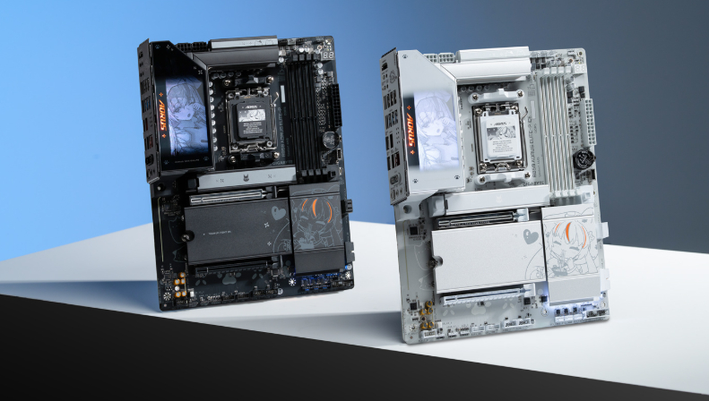 技嘉展示 B850 AORUS ELITE-P 主板：延续“雕妹”主题，黑色外观