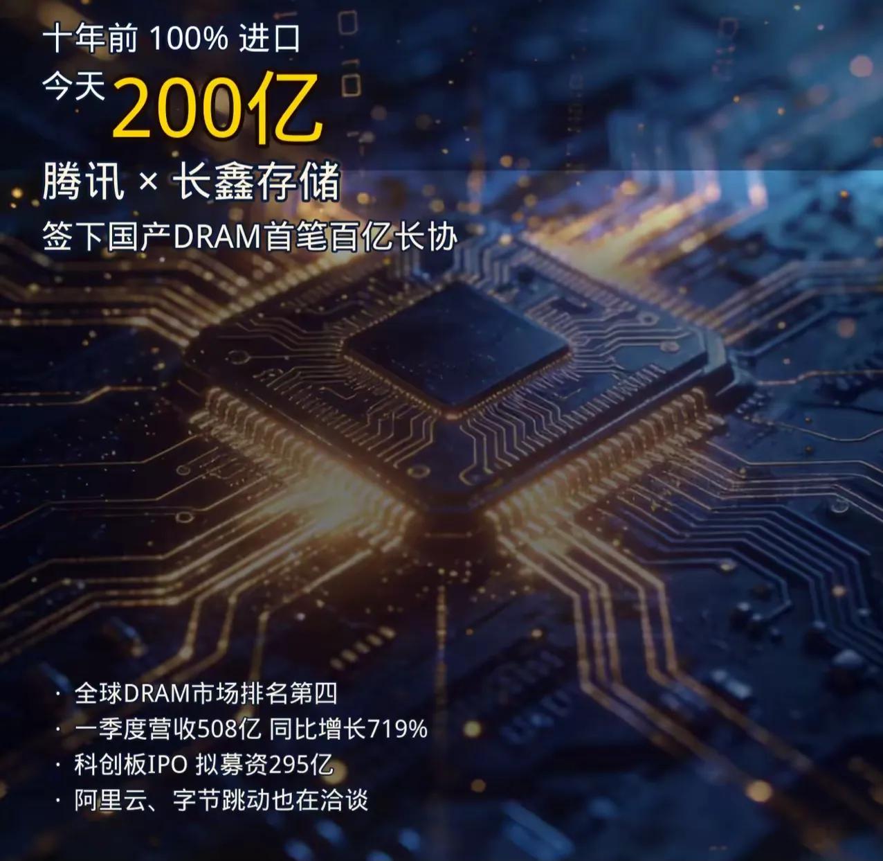 十年前，中国服务器里的内存条，100%是进口的。

昨天这事儿挺提气，腾讯直接砸