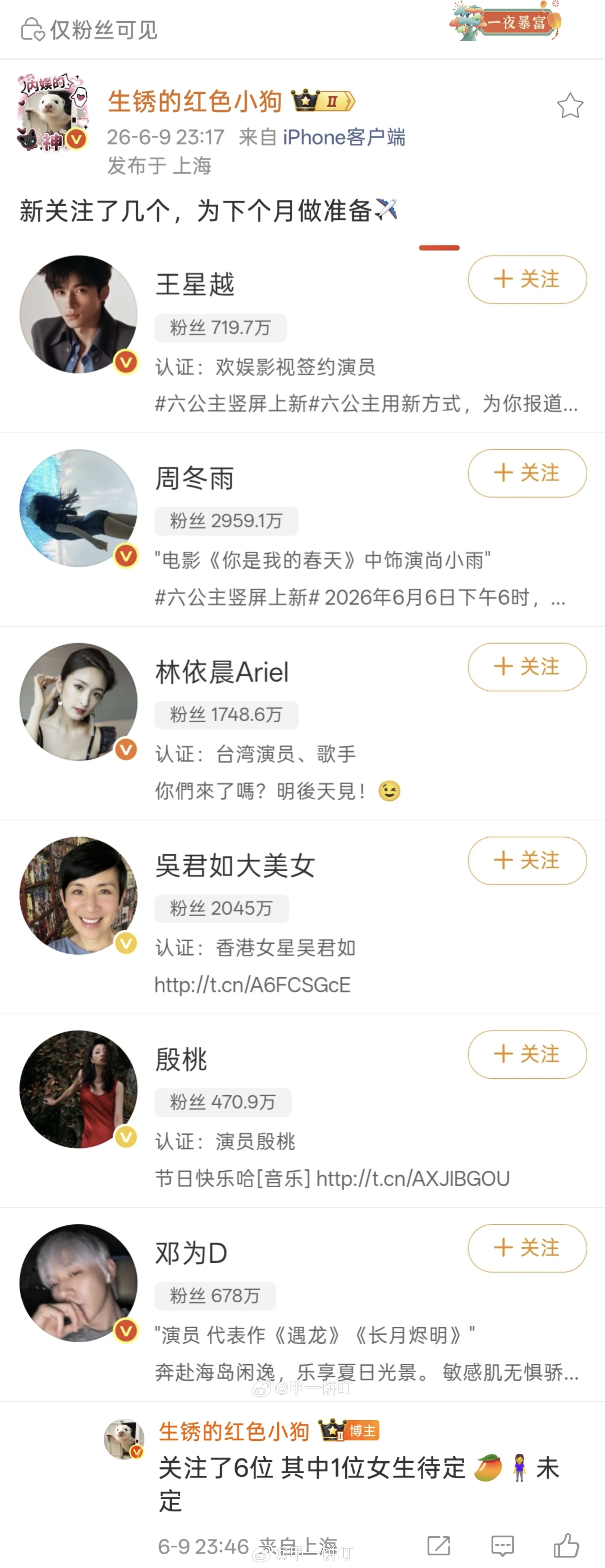 《花儿与少年8》吴君如、殷桃、林依晨、周冬雨、邓为、王星越 