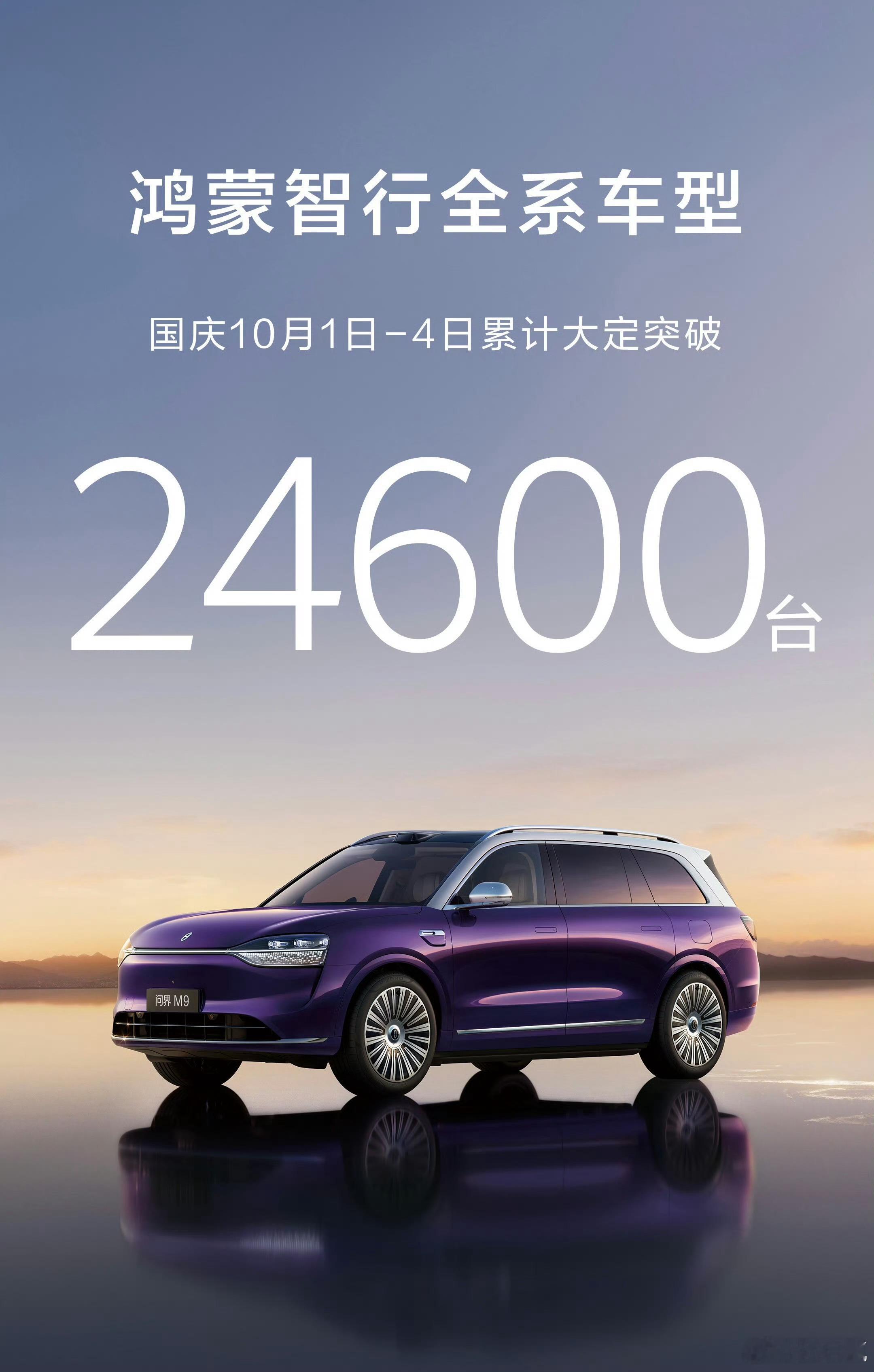 好结果，不让发周报，结果人家直接发节报。鸿蒙智行全系车型10.1～4累计大定24