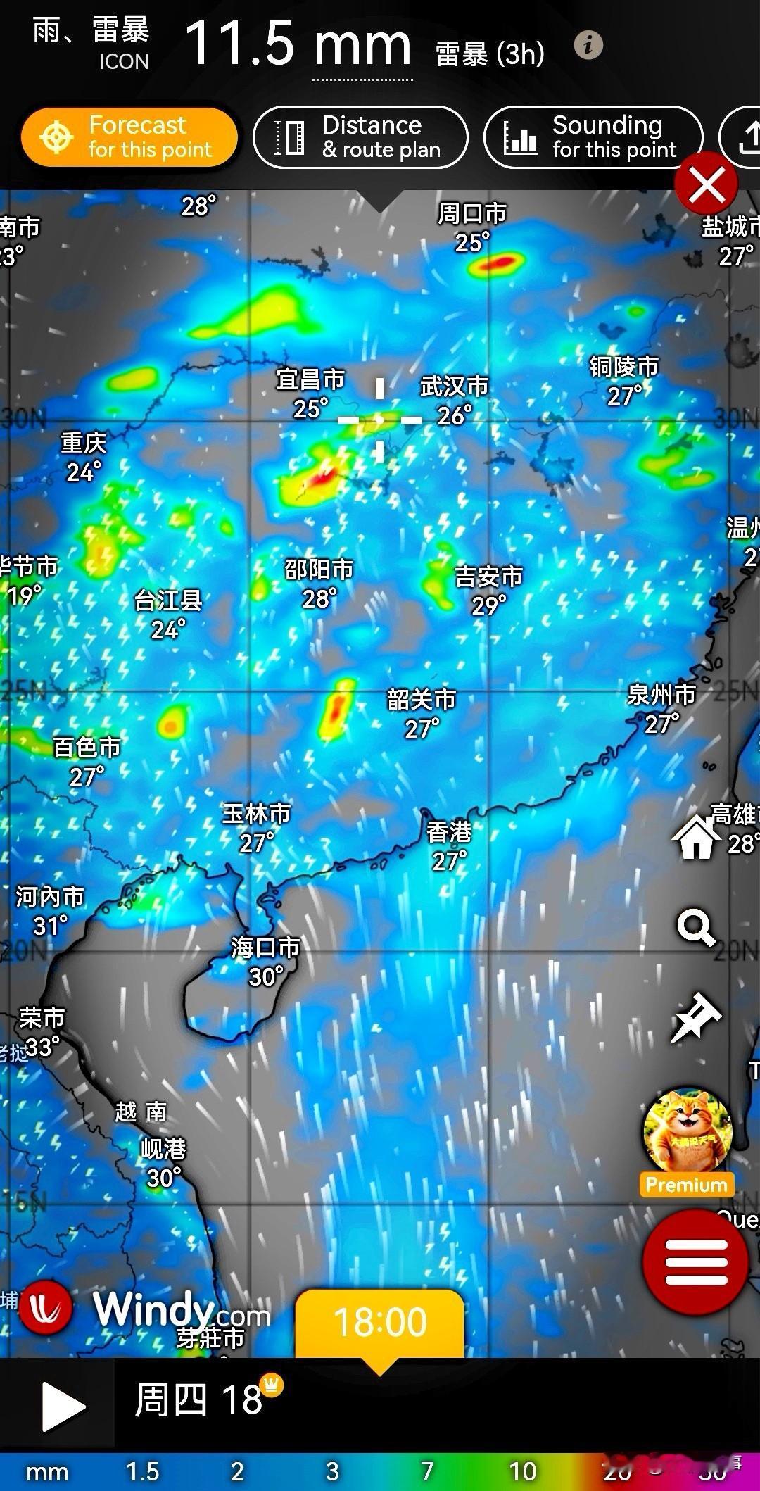 大片降雨覆盖。据气象流场降雨覆盖预测显示，在6月18日左右期间又或有大片降雨覆盖