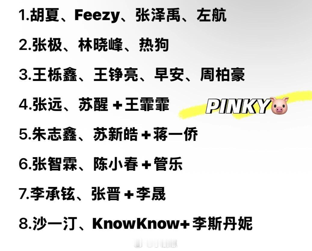 披荆斩棘[超话]披荆斩棘5·五公分组披荆斩棘5五公分组胡夏、Feezy、张泽禹、