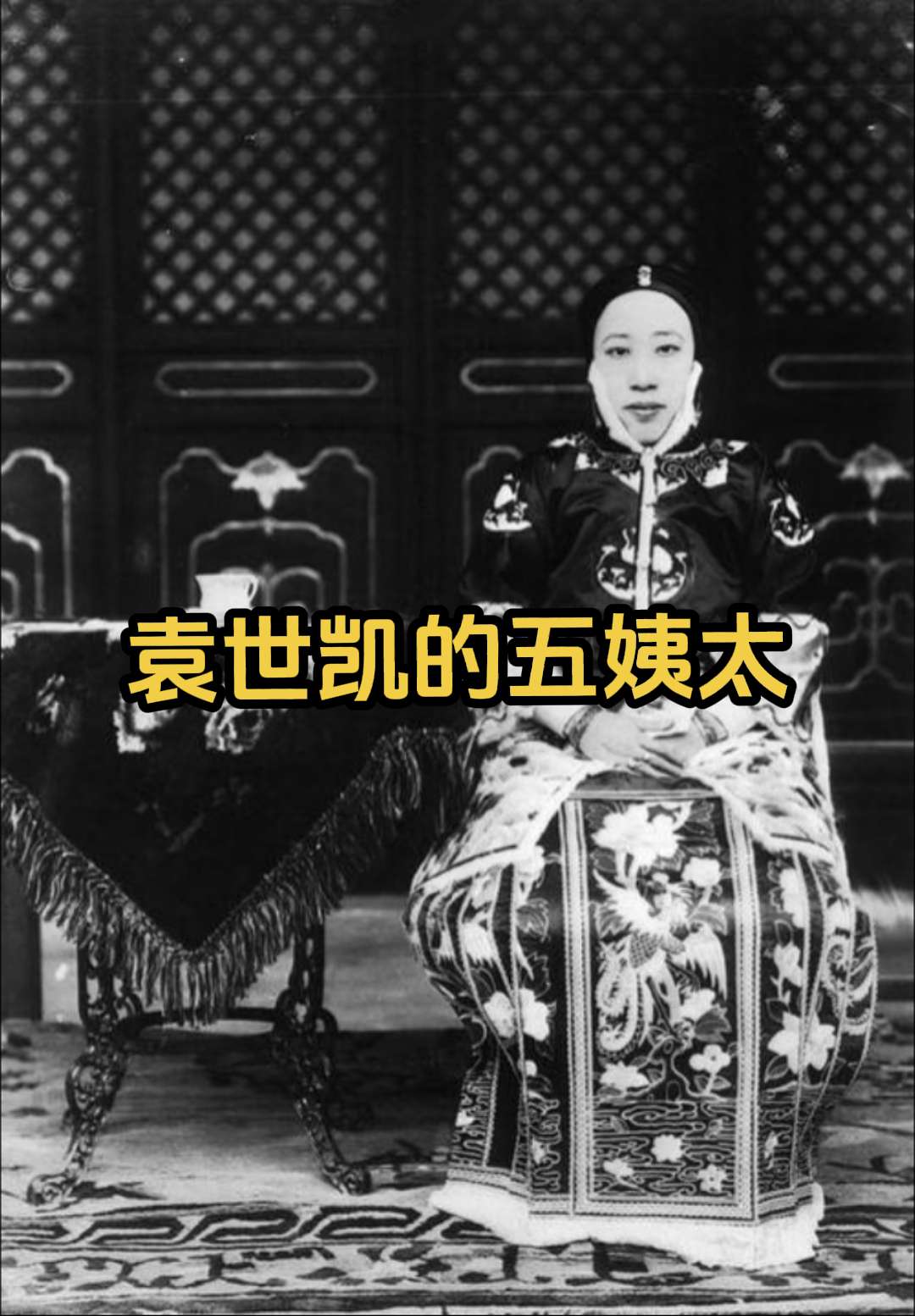 珍贵老照片 袁世凯的五姨太。袁世凯一生风流，一共娶了一位妻子，九个妾室...